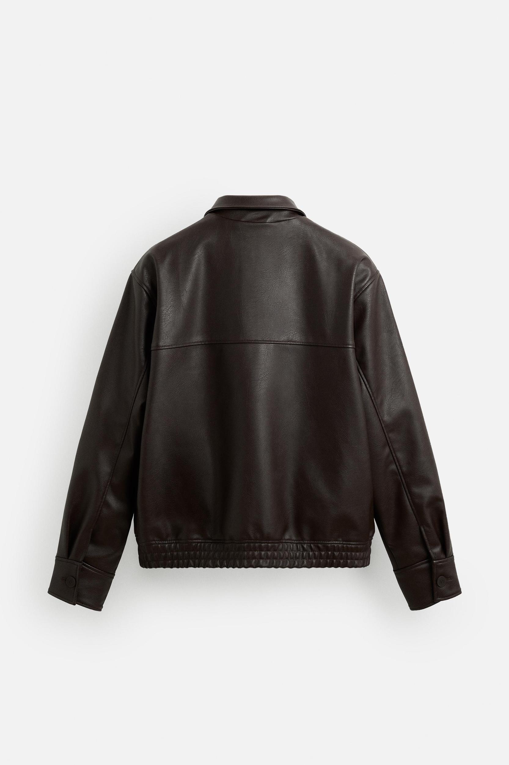 FAUX LEATHER BOMBER JACKET Product Image