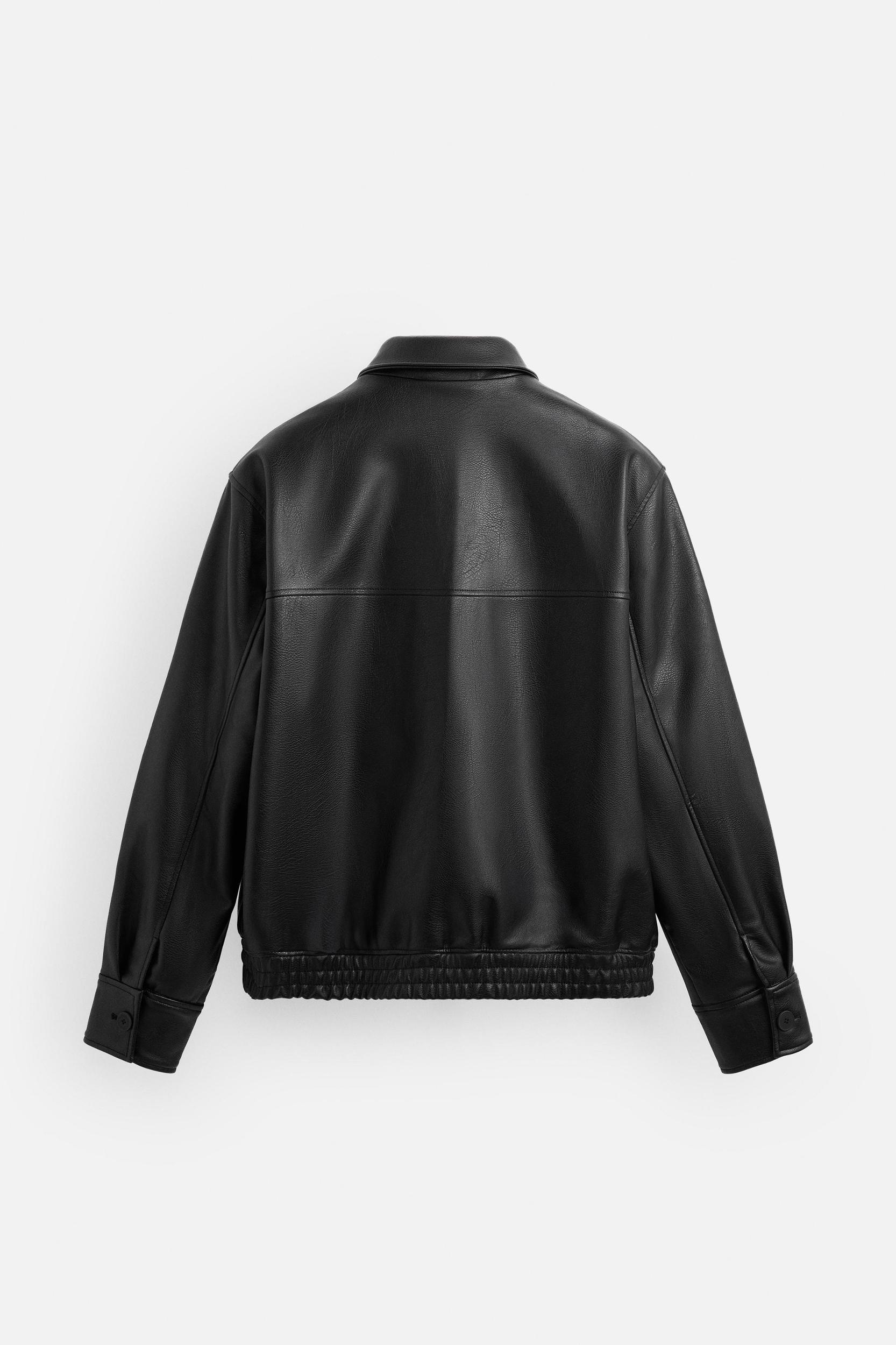 FAUX LEATHER BOMBER JACKET Product Image
