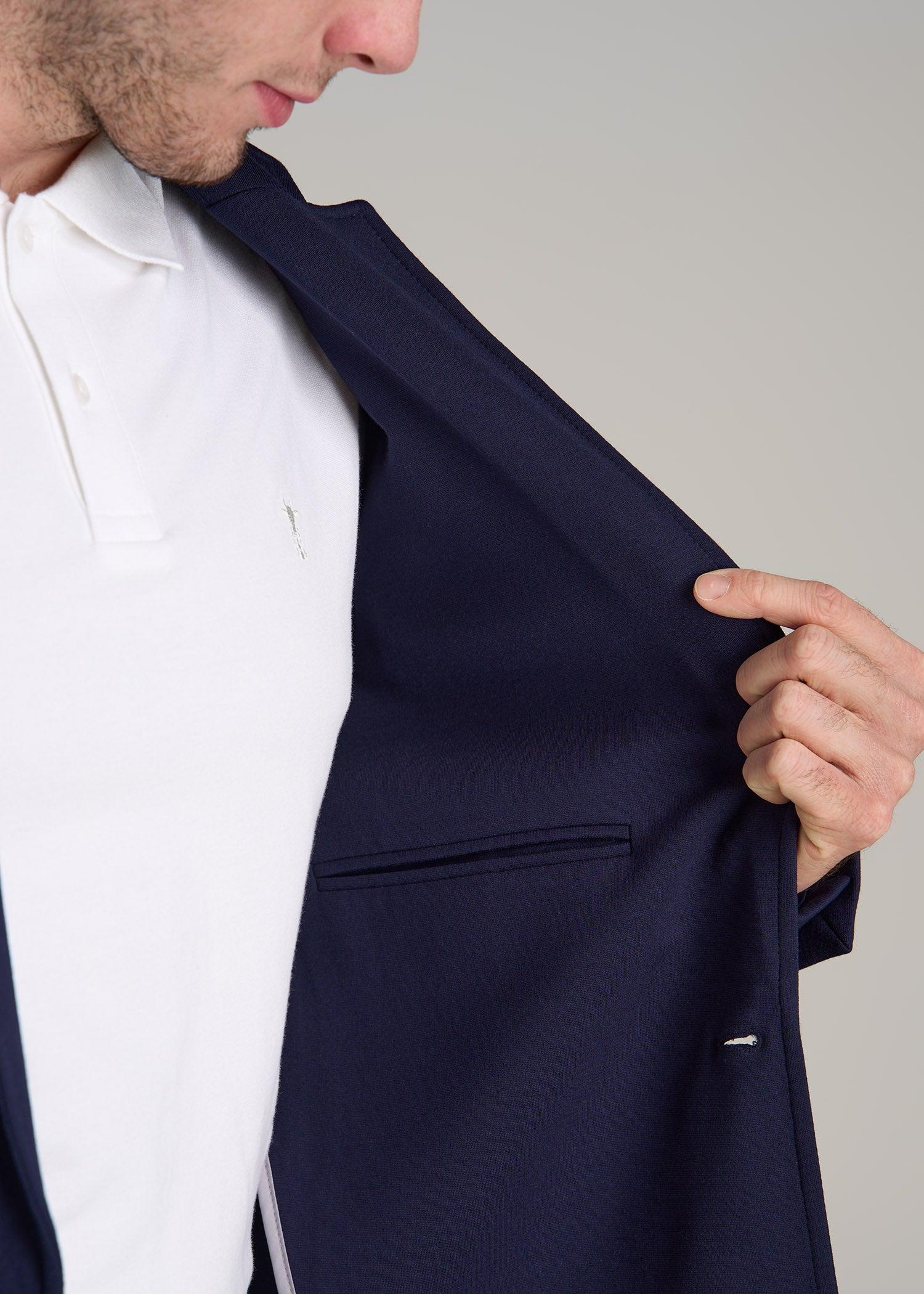 Knit Blazer for Tall Men in Patriot Blue Product Image