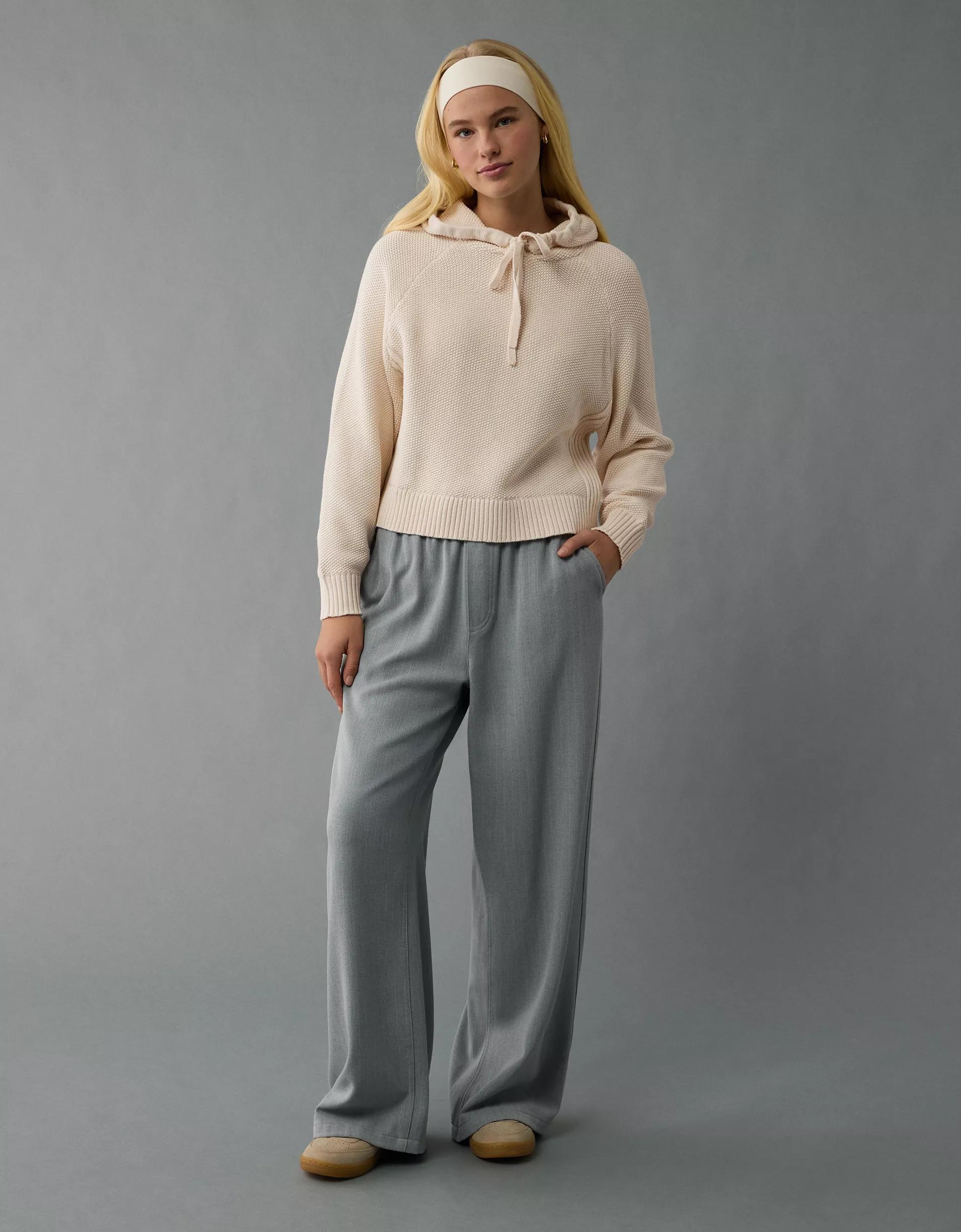 AE Cropped Cotton Hoodie Product Image