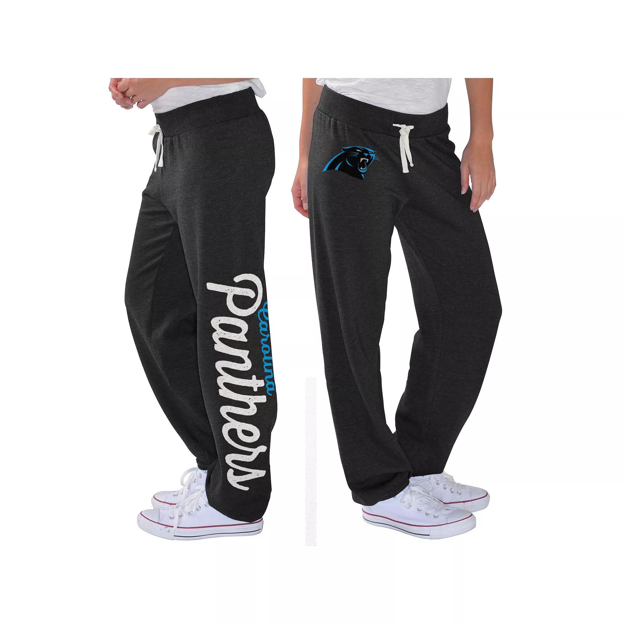 Women's G-III 4Her by Carl Banks Black Carolina Panthers Scrimmage Fleece Pants,  Product Image