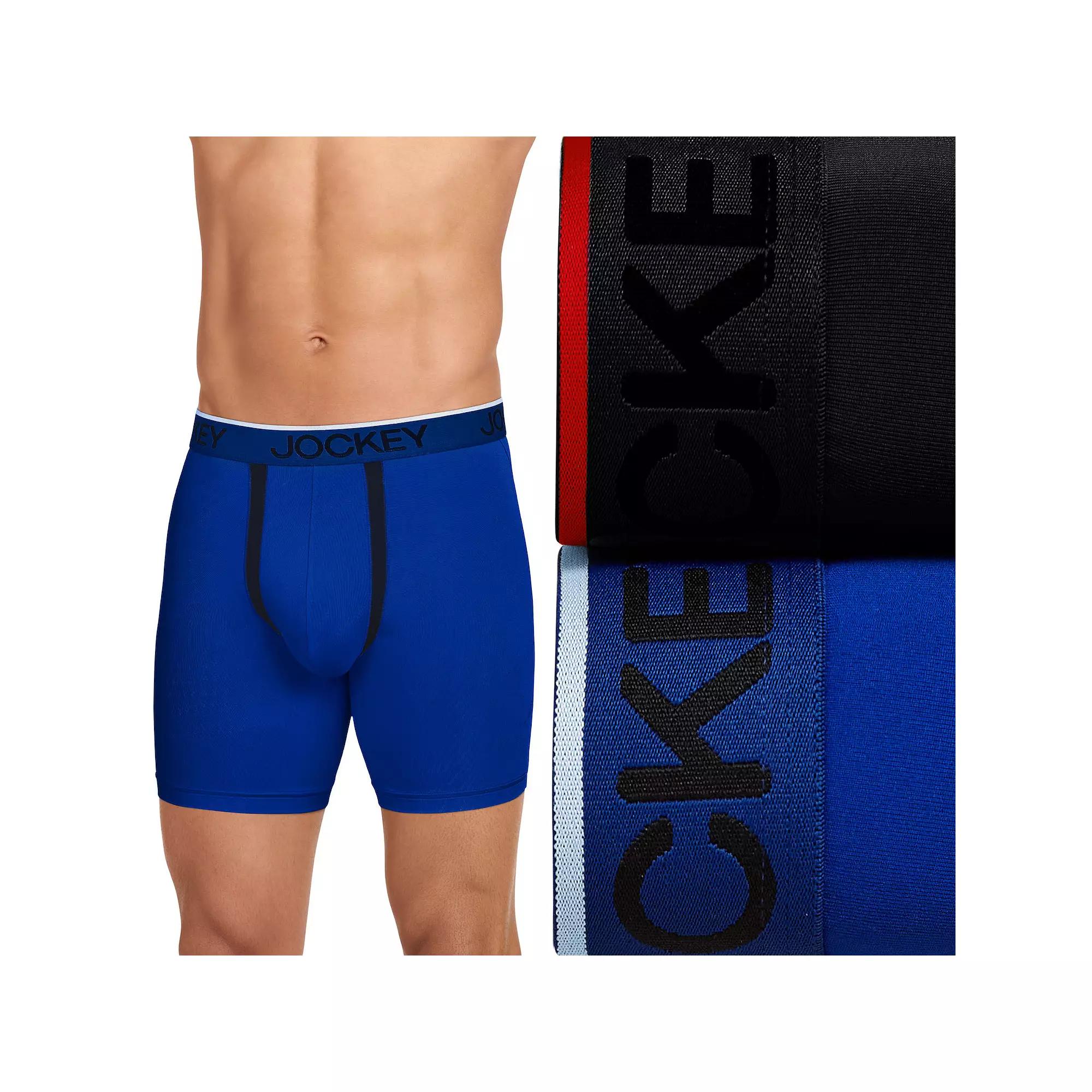 Big & Tall Jockey® 2-Pack Big Man Chafe Proof Pouch Microfiber 6" Boxer Brief, Men's,  Product Image