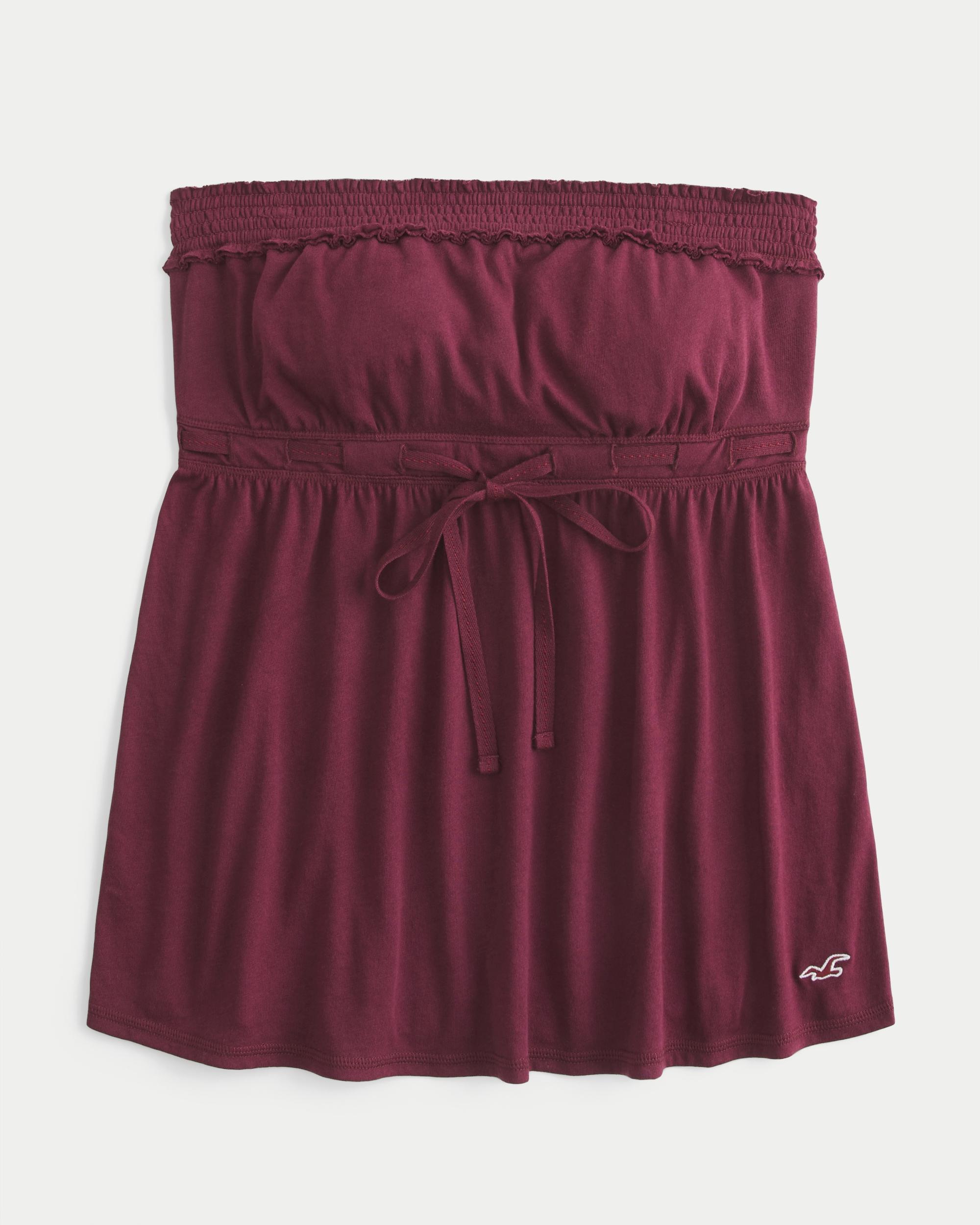 Strapless Tie Waist Babydoll Top Product Image