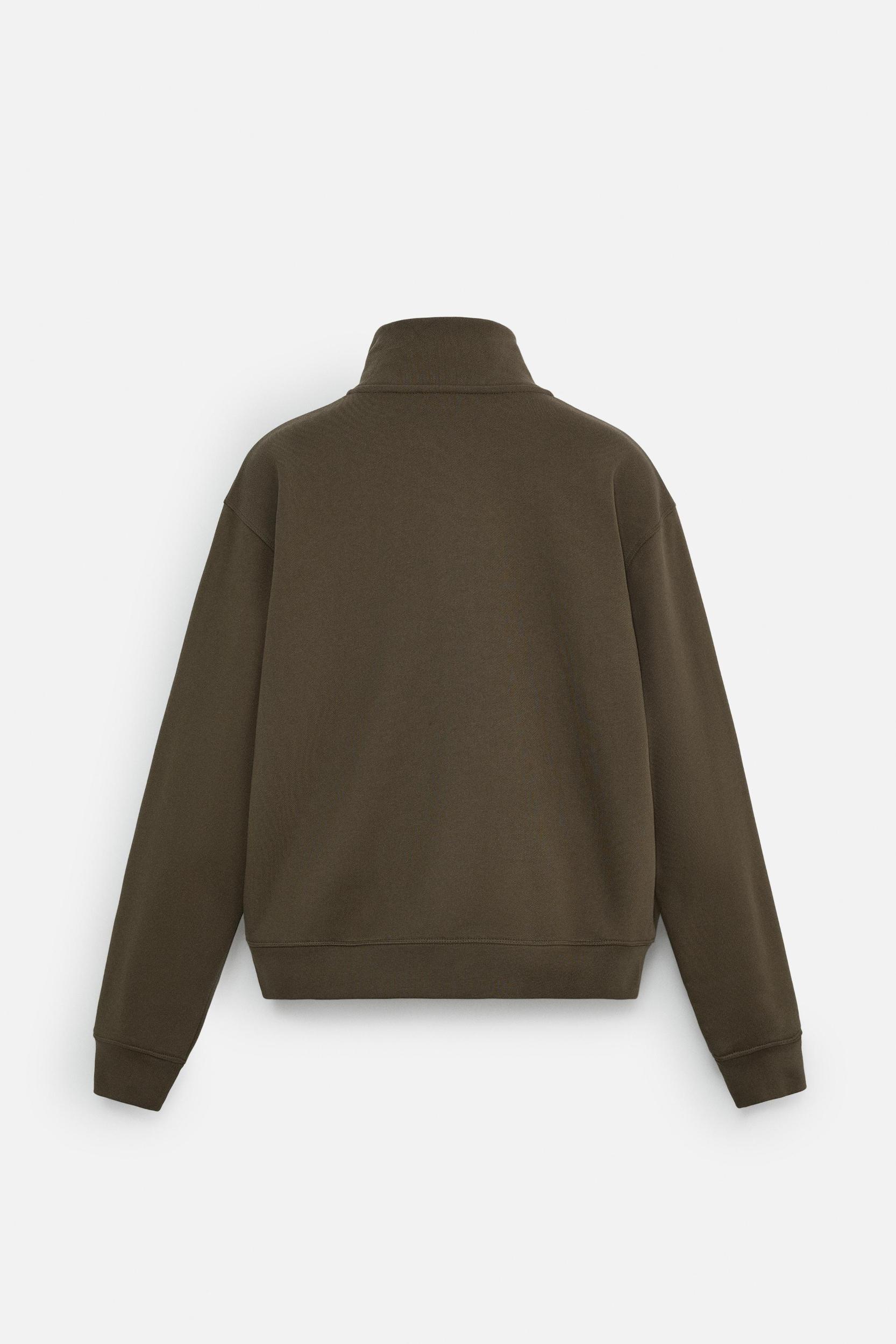 ZIPPERED COLLAR HEAVY WEIGHT SWEATSHIRT Product Image