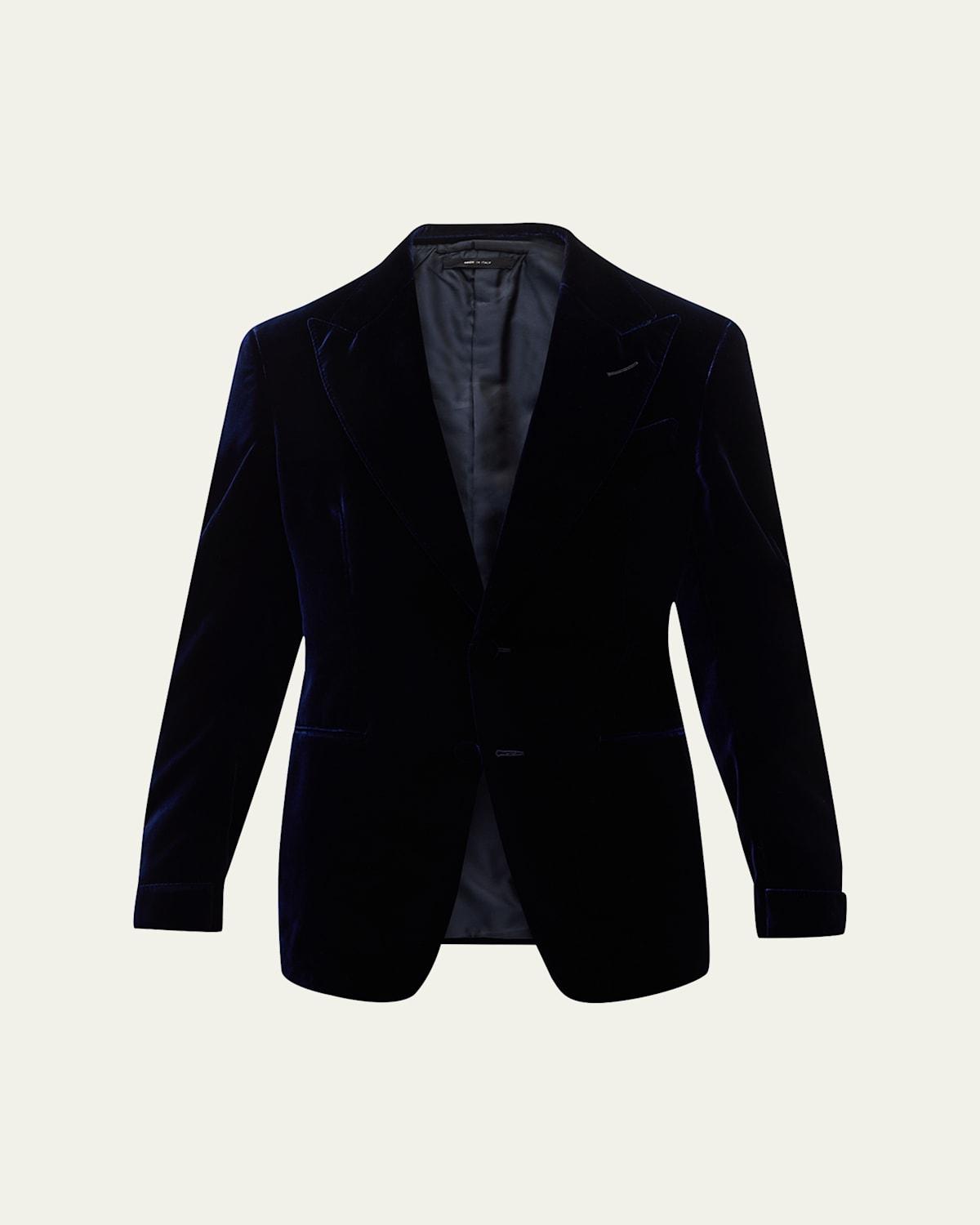 Mens Wool-Silk Velvet Cocktail Jacket Product Image