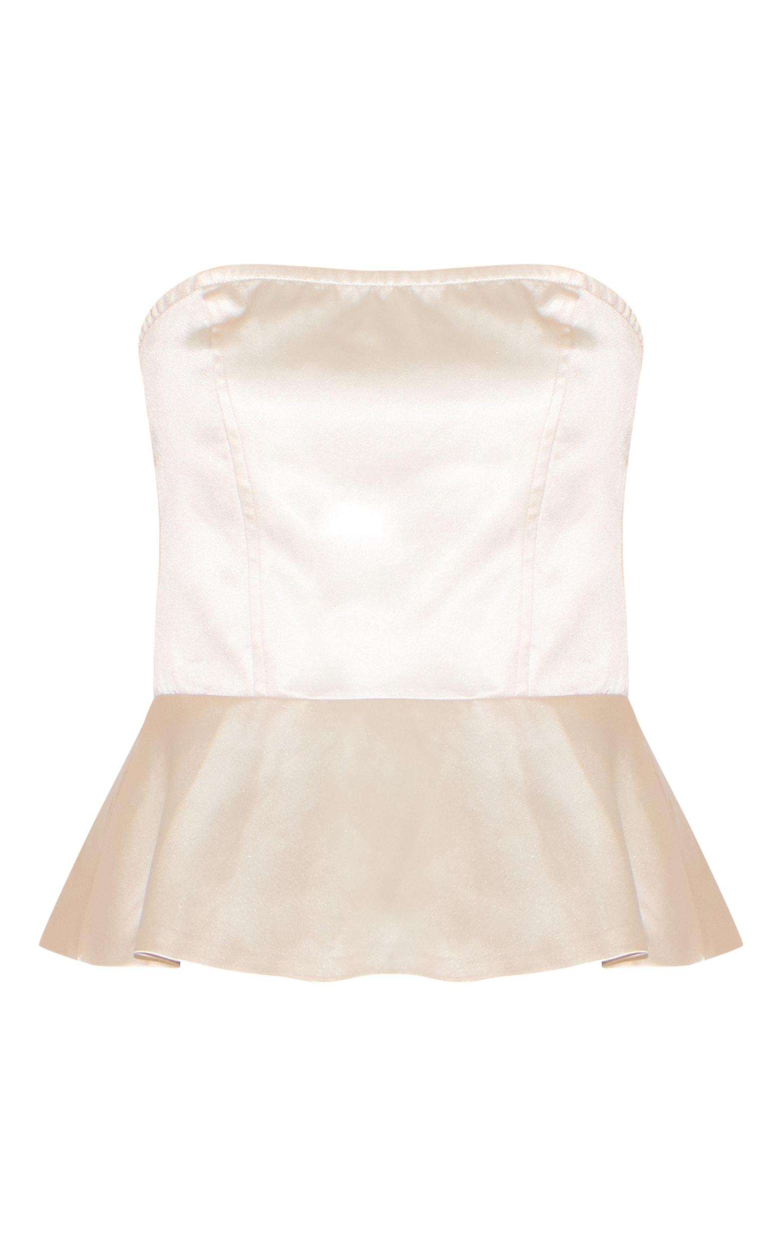 Pearl Satin Peplum Corset Product Image