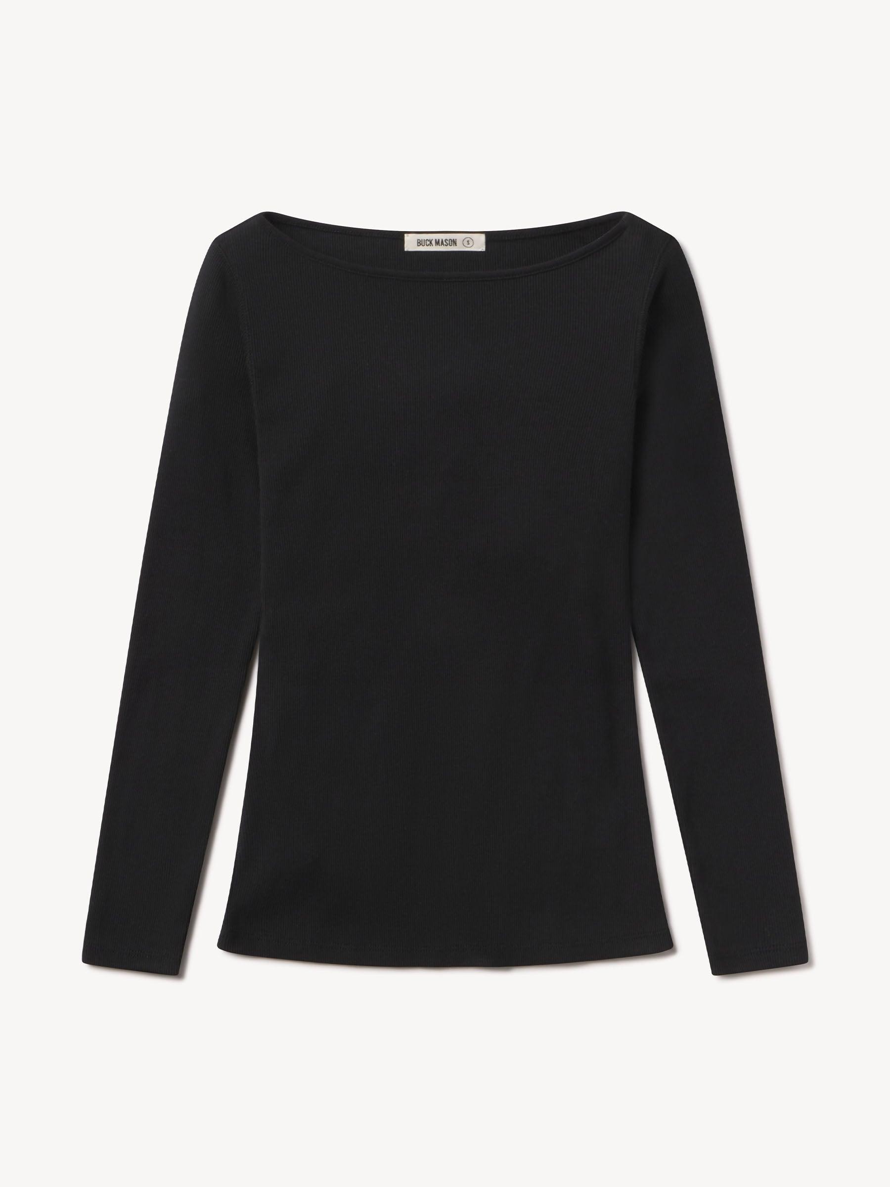 Black Surplus Rib Bateau Neck L/S Product Image