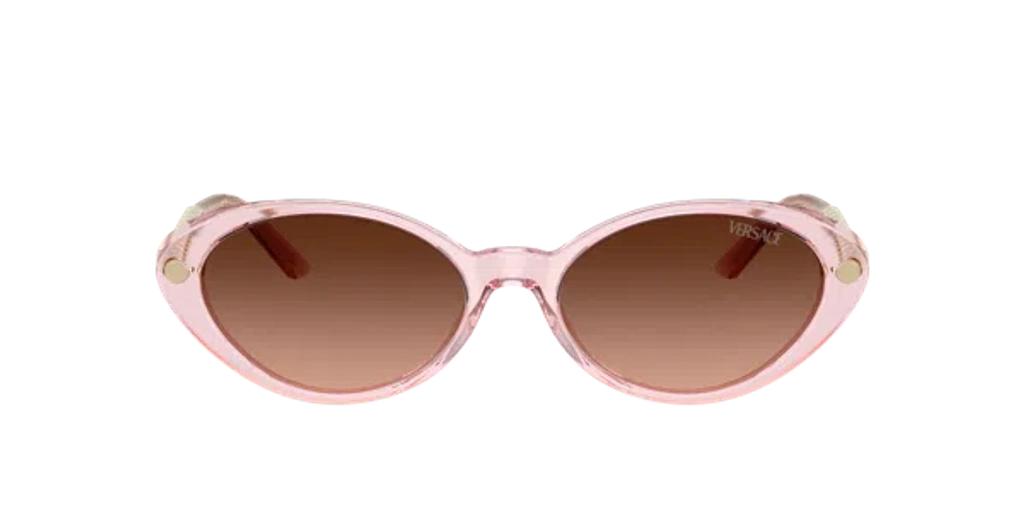 VERSACE Womens Pink Ve4469 Oval-frame Acetate And Metal Sunglasses In Brown Product Image