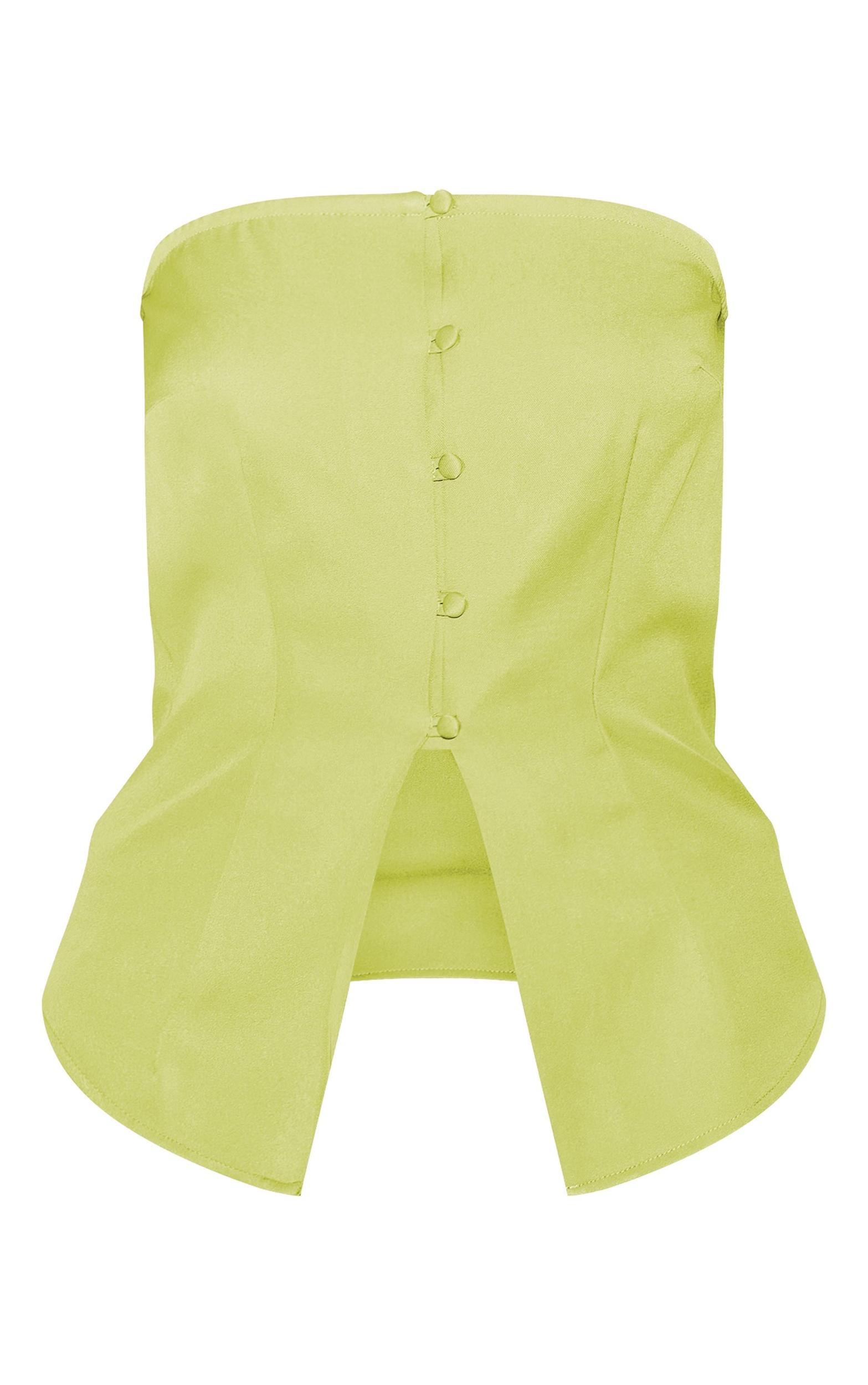 Green Fitted Bandeau Button Vest Product Image