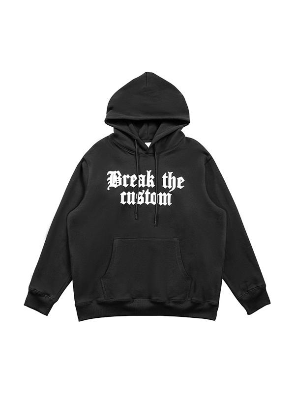 Men's Vintage Print Drawstring Oversized Hoodie Product Image