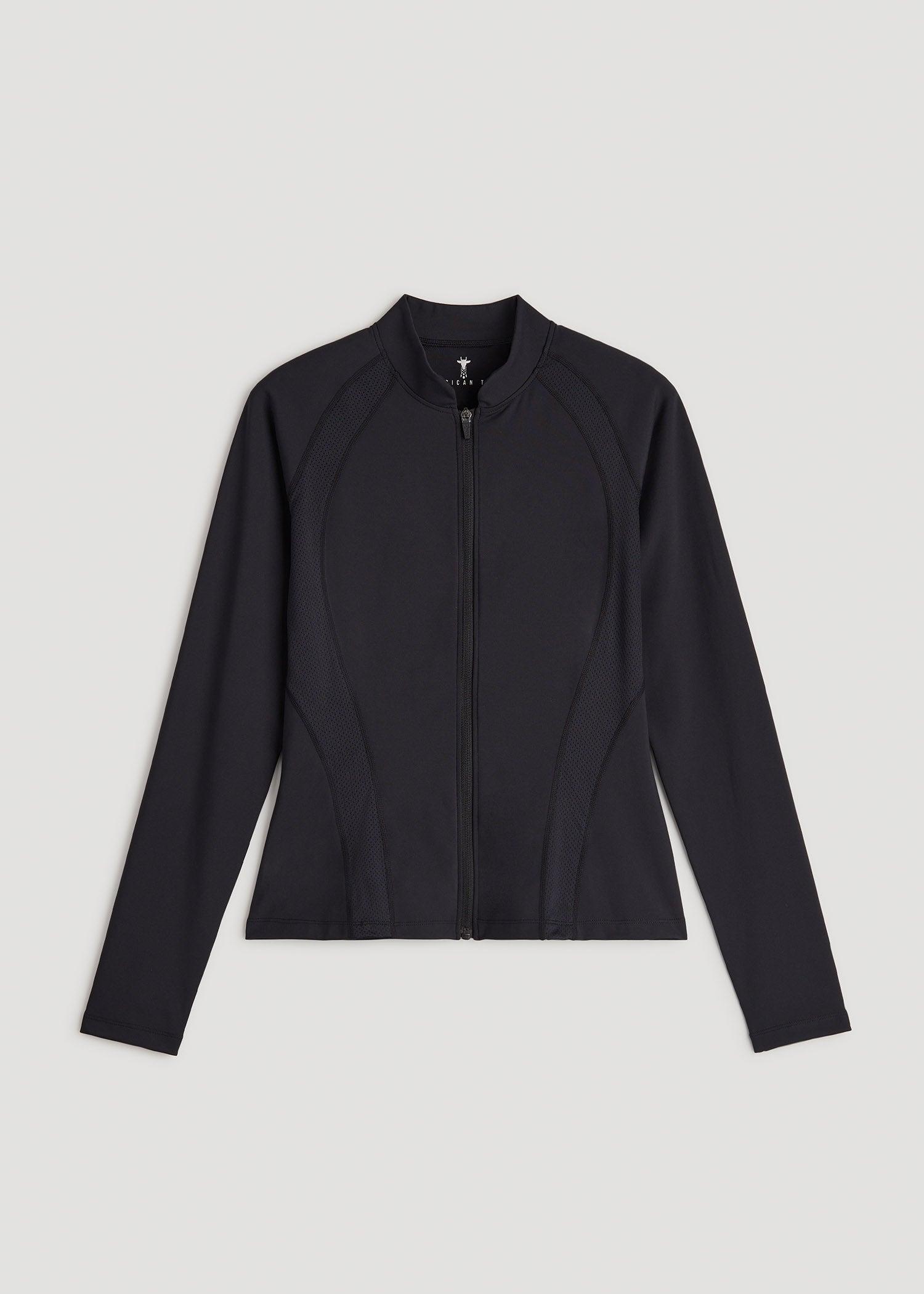 Balance Zip-Up Jacket with Stand-Up Collar for Tall Women in Black Female Product Image