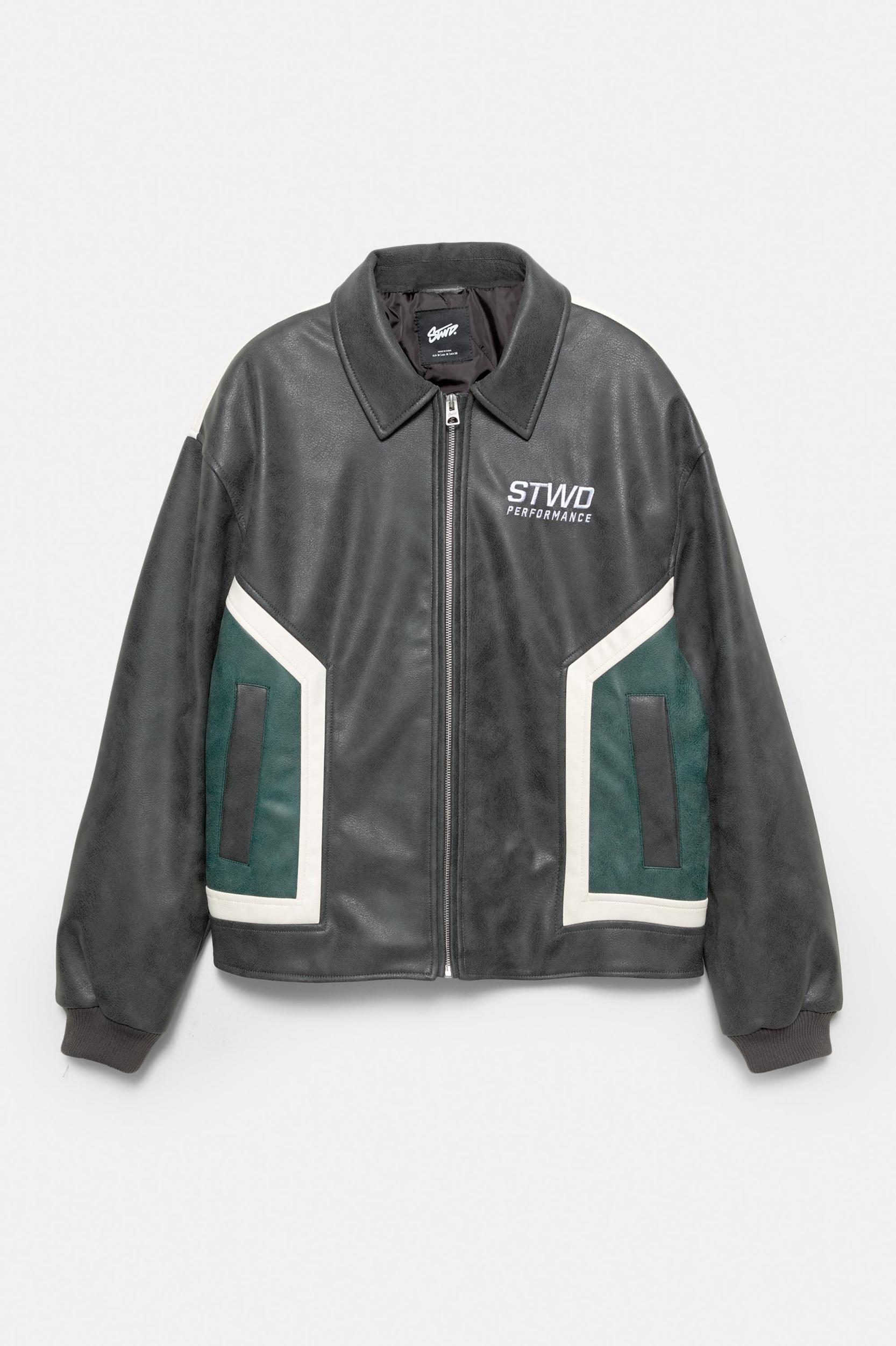 Boxy fit STWD faux leather jacket Product Image