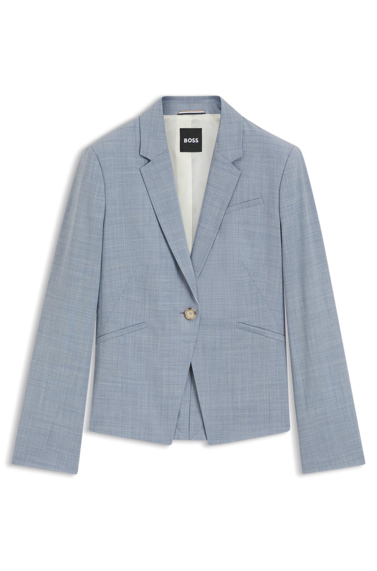 Melange slim-fit blazer in virgin wool Product Image