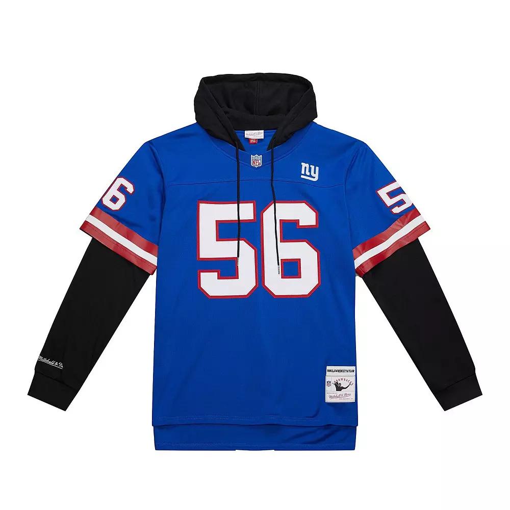 Men's Mitchell & Ness Lawrence Taylor Royal New York Giants Player Name & Number Hoodie Legacy Jersey, Size: Large, Blue Product Image