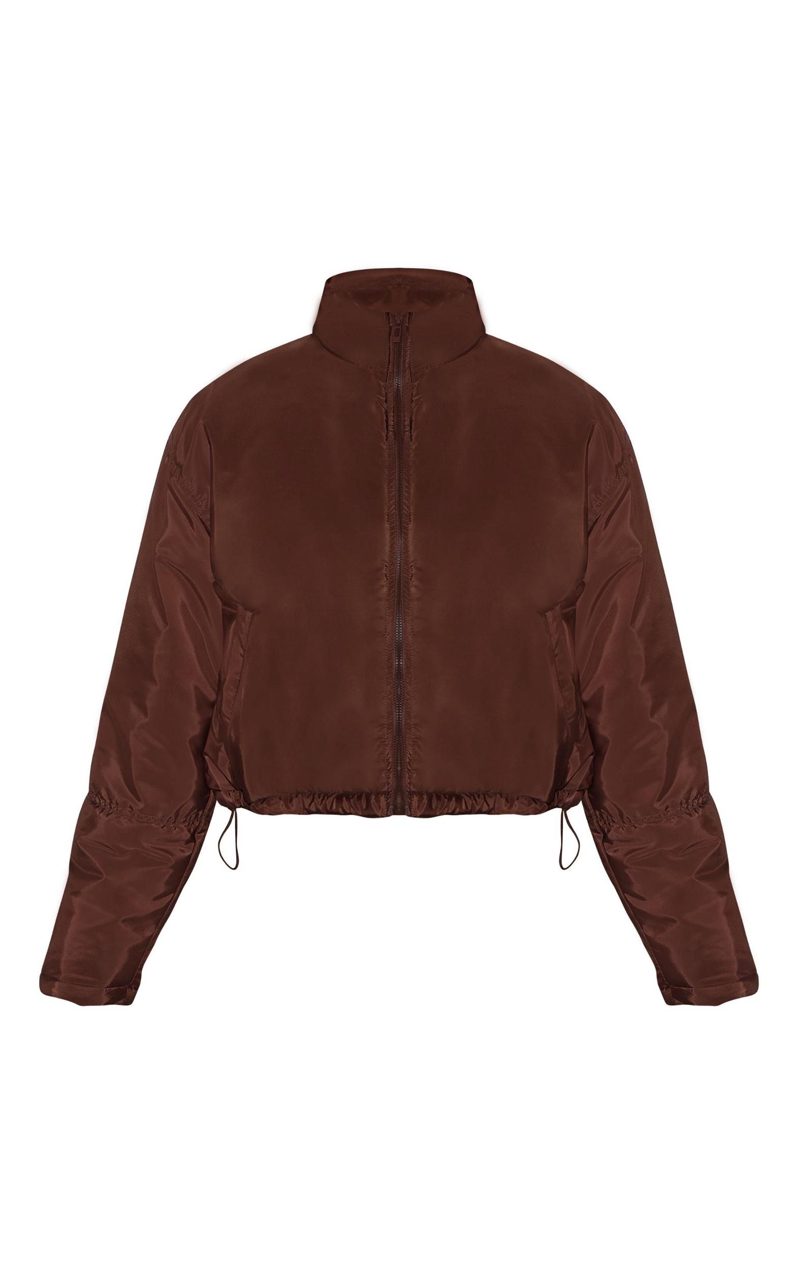 Mocha Cropped Puffer Jacket Product Image