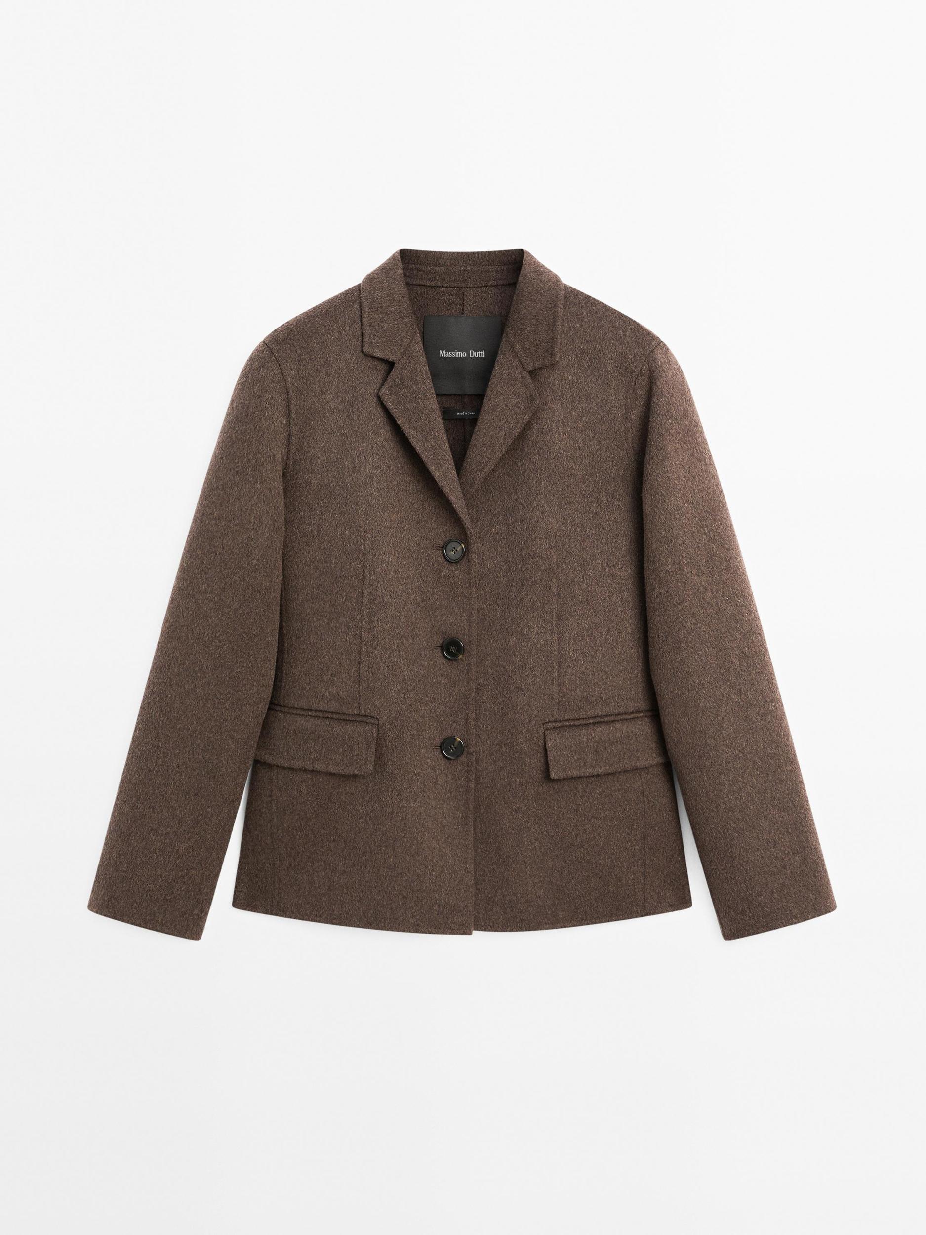 Wool blend blazer with tailored collar Product Image
