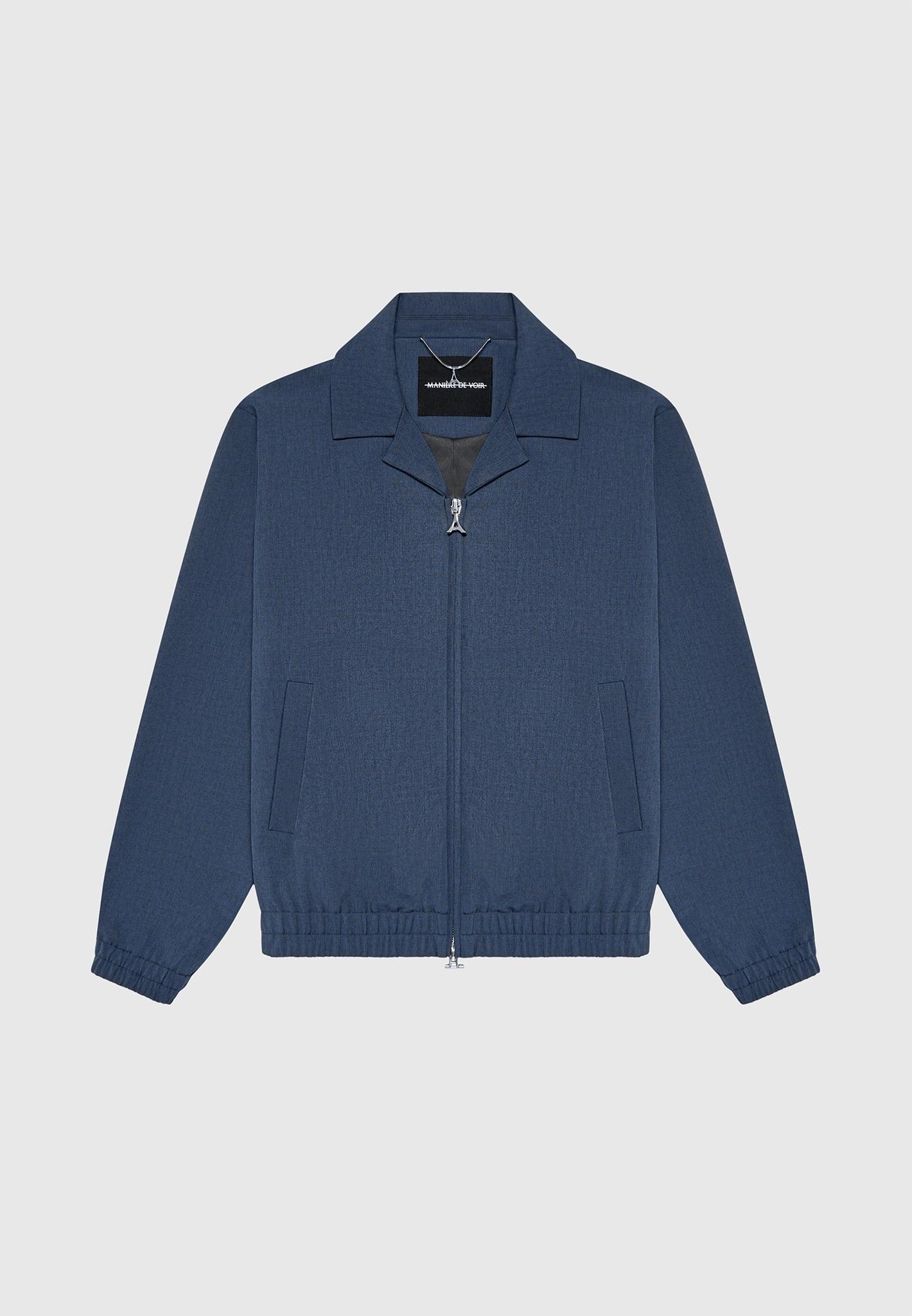 Revere Collar Jacket - Blue Male Product Image