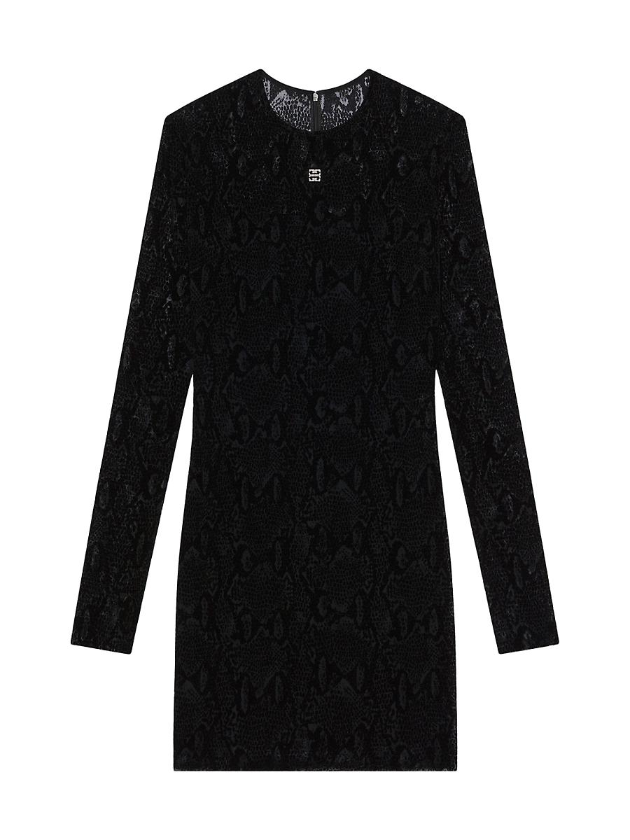 Womens Dress in Python Print Tulle with 4G Detail Product Image