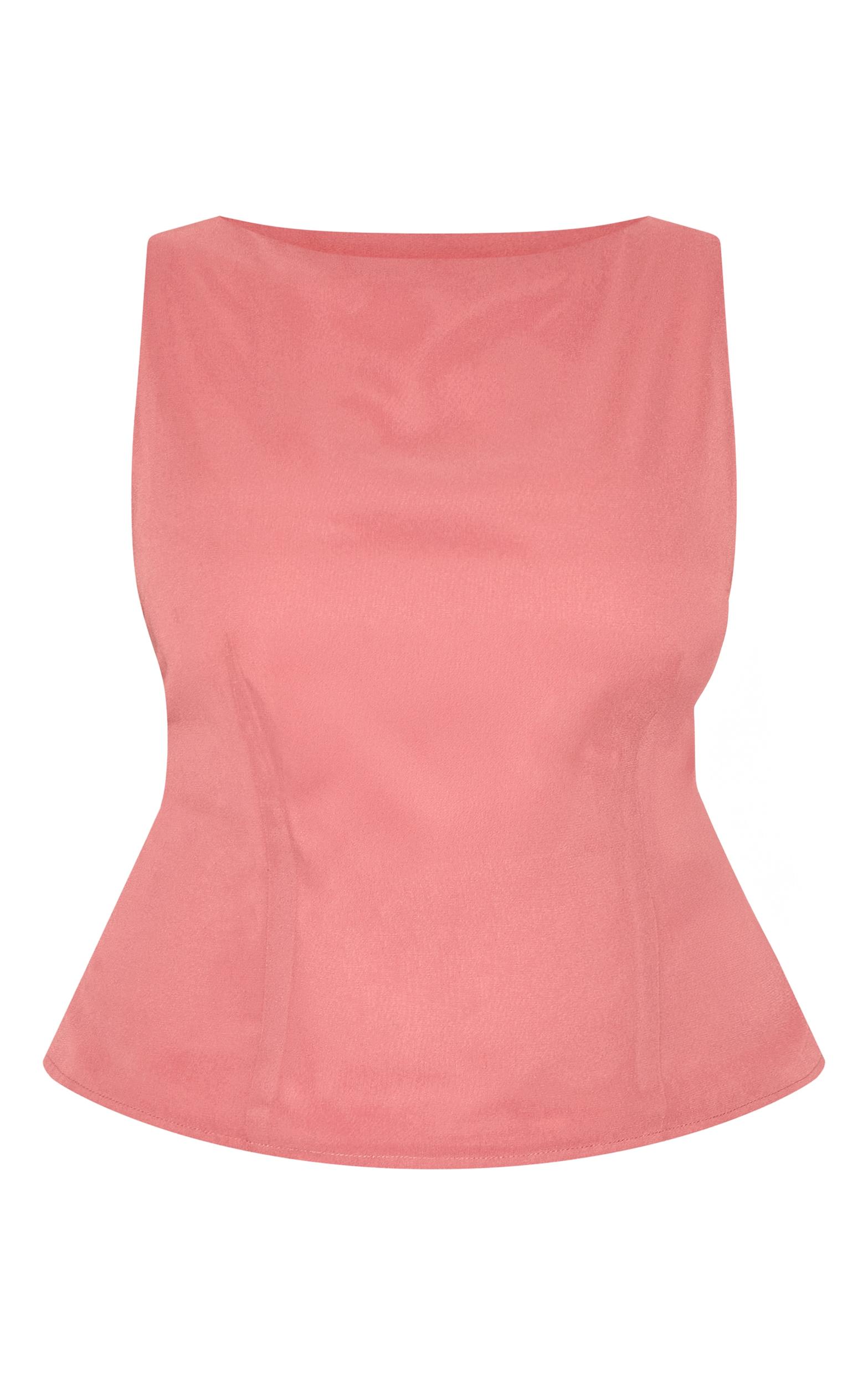 Plus Blush Rose Chiffon Boat Neck Top Product Image