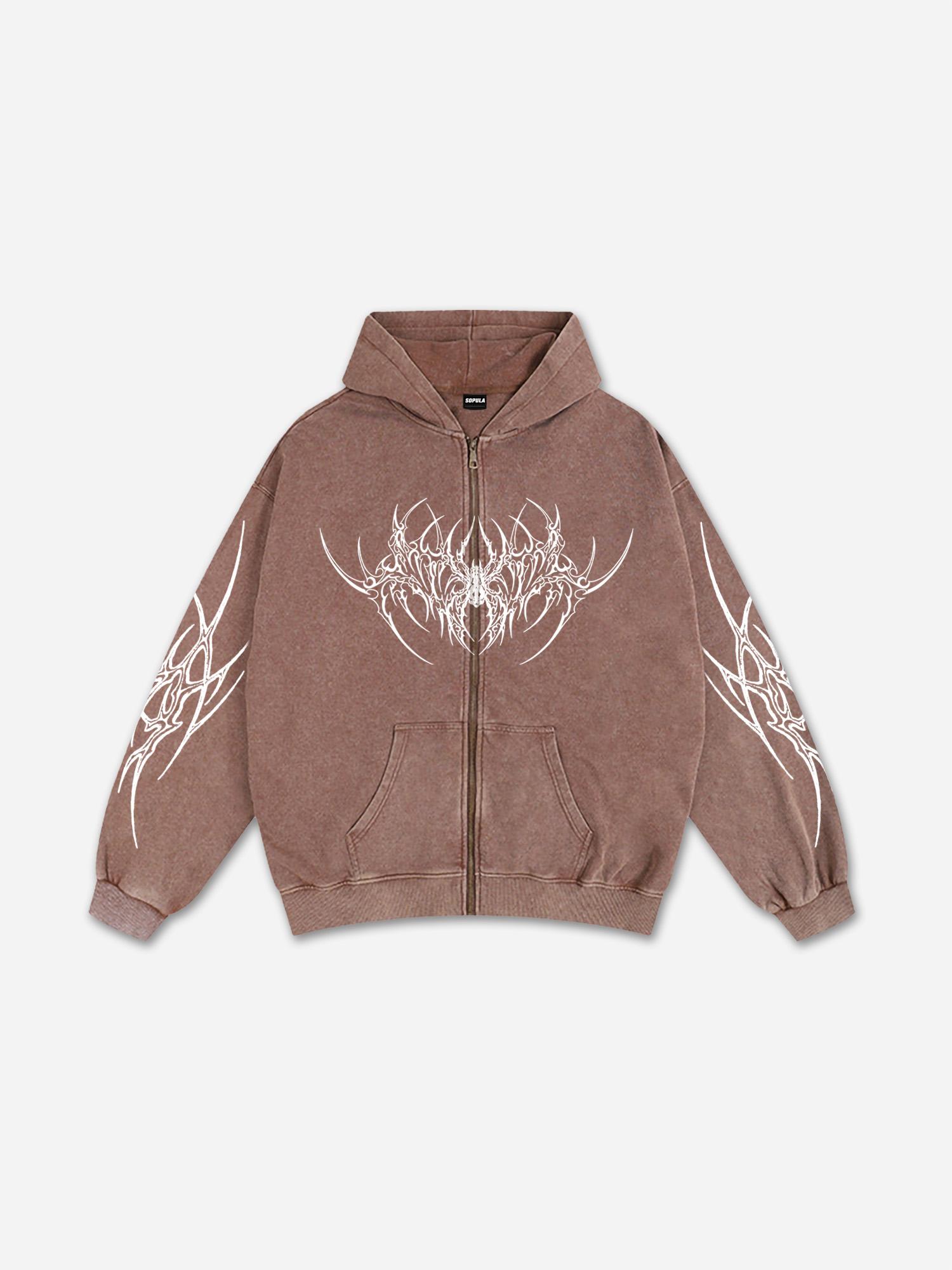 Sopula Retro Fly Rich 2019 Graphic Washed Pullover Hoodie Product Image