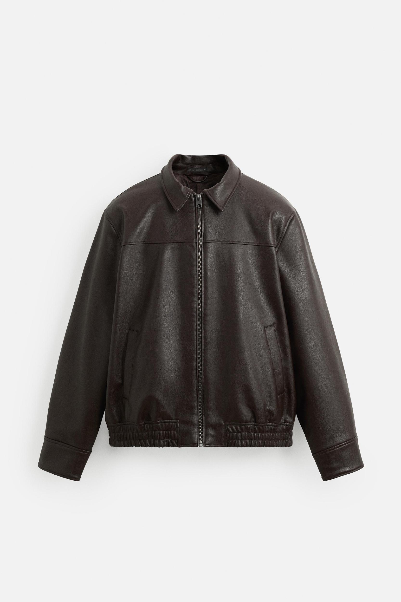 FAUX LEATHER BOMBER JACKET Product Image