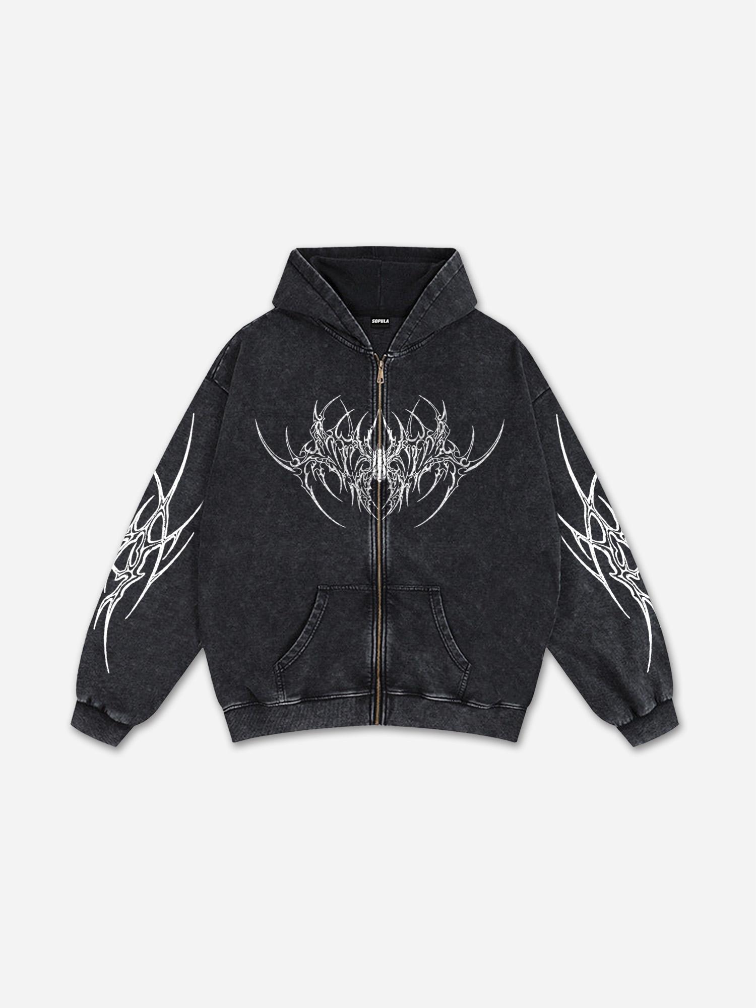 Sopula Retro Fly Rich 2019 Graphic Washed Pullover Hoodie Product Image