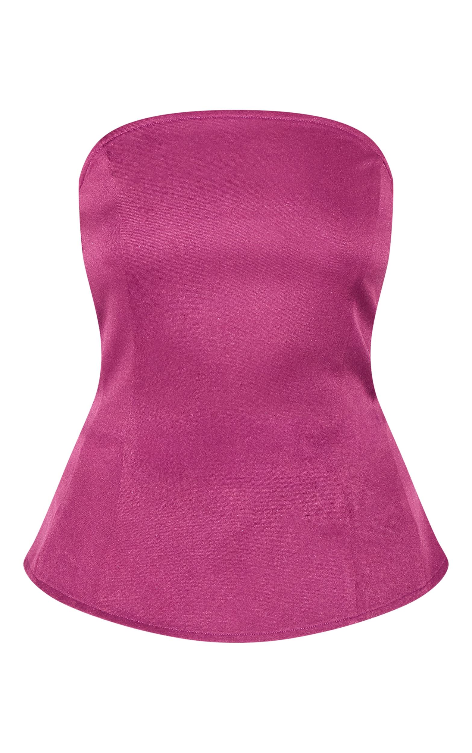 Wine Peplum Bandeau Product Image