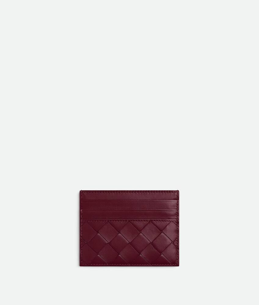 Women's Intrecciato Credit Card Case in Barolo Product Image