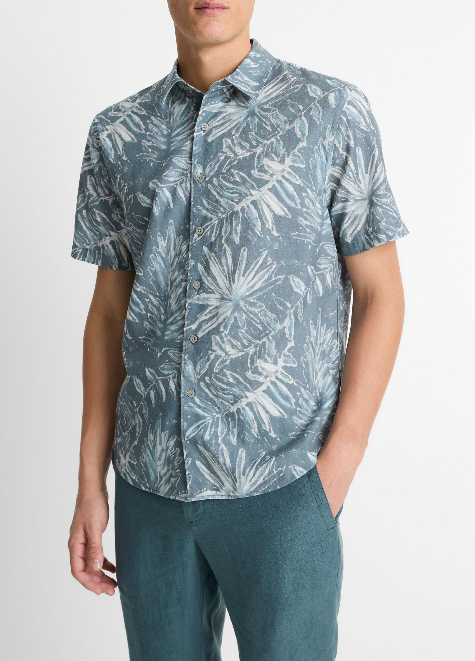 Venice Palms Cotton-Blend Short-Sleeve Shirt Product Image
