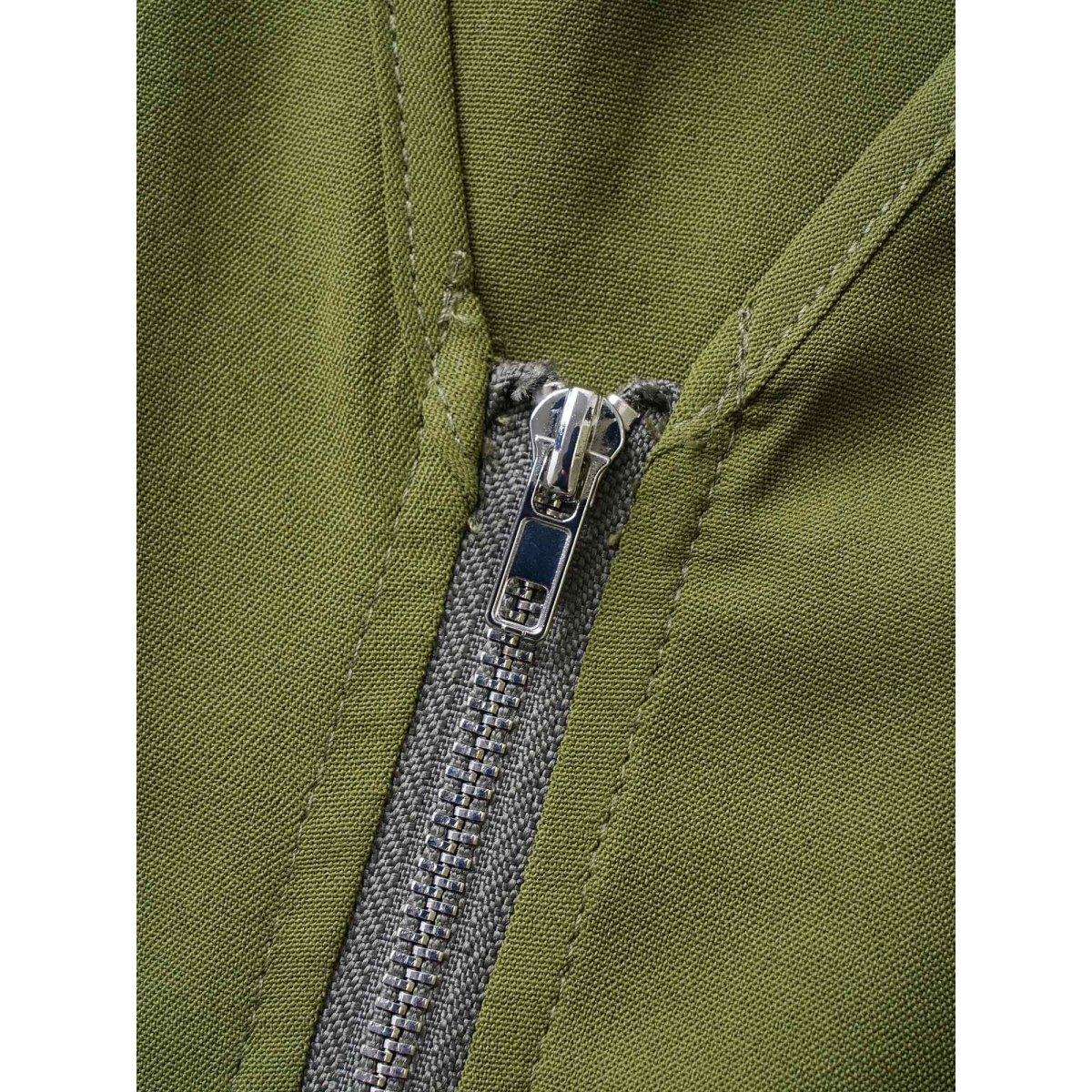 Plus Size Moss Solid Half Zip Belted Tab Sleeve Jumpsuit Women At the Office Half Sleeve Flat collar with V-notch Office Loose Jumpsuits BloomChic 22-24/3X Product Image