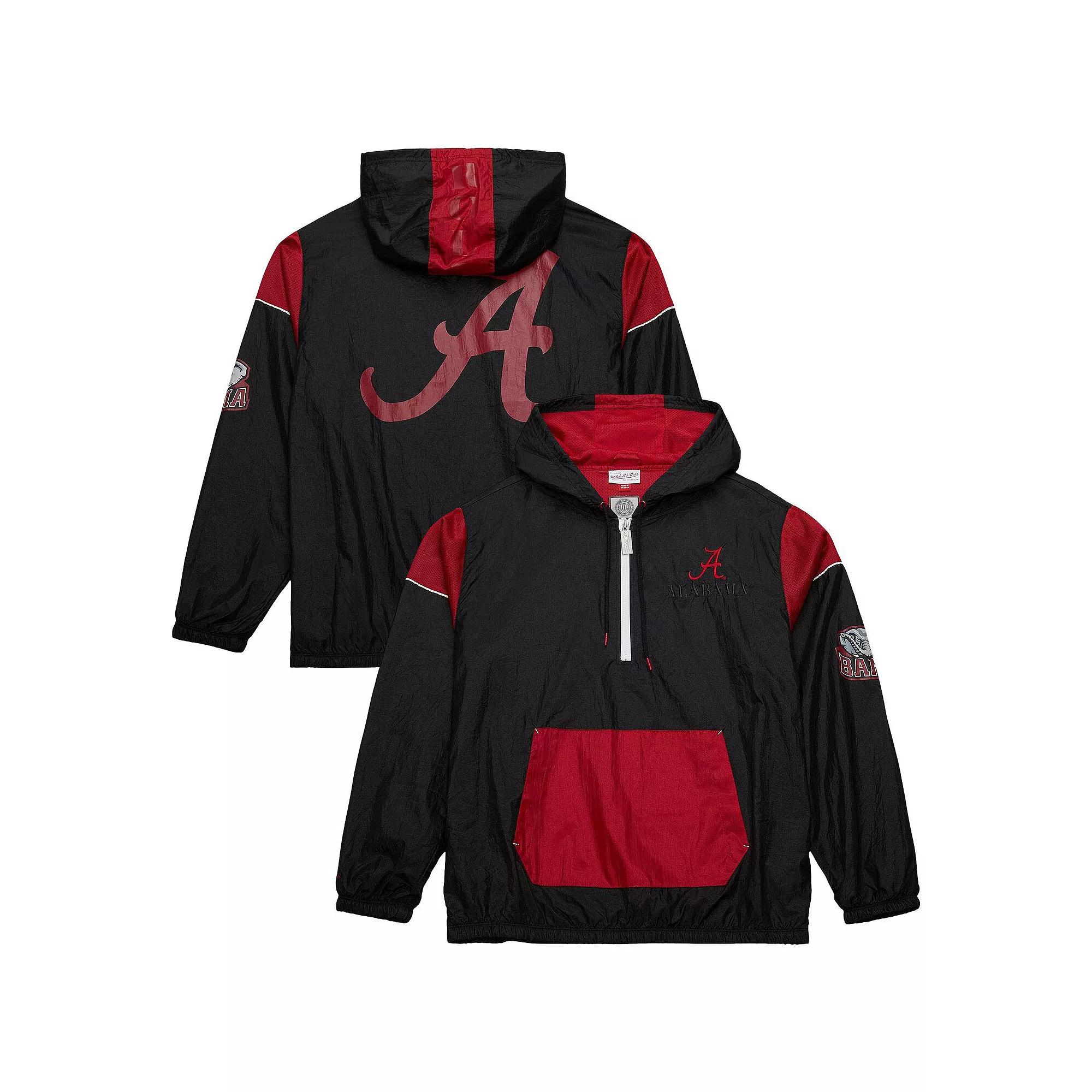 Men's Mitchell & Ness Black Alabama Crimson Tide Team 3.0 Anorak Half-Zip Hoodie, Size: Large Product Image
