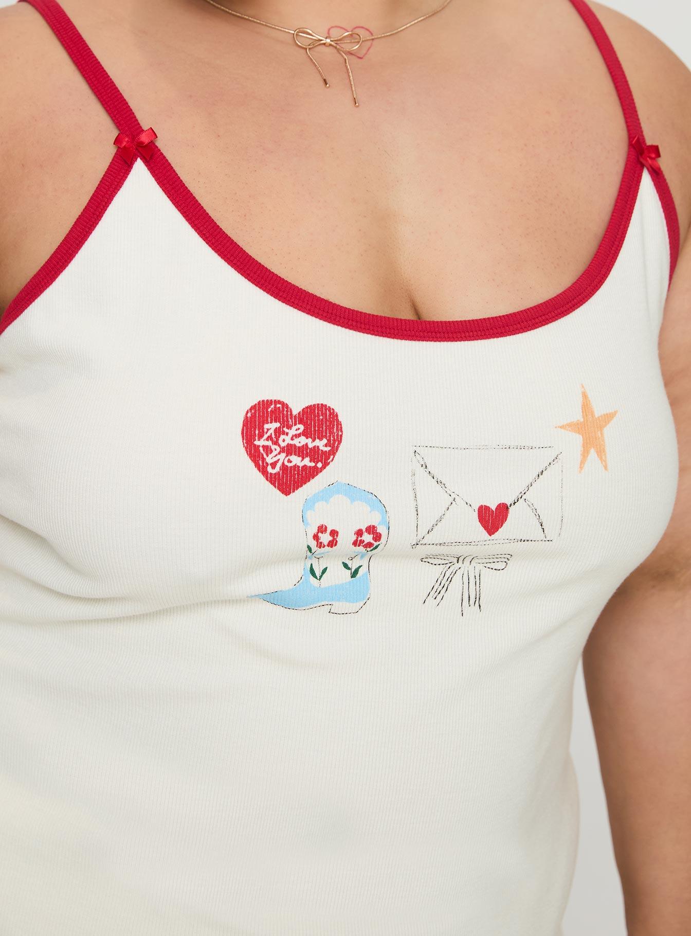 Letters Of Love Rib Sleep Mini Dress Multi Curve Product Image