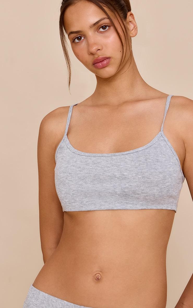 Grey Marl Pointelle Pj Bralette Product Image