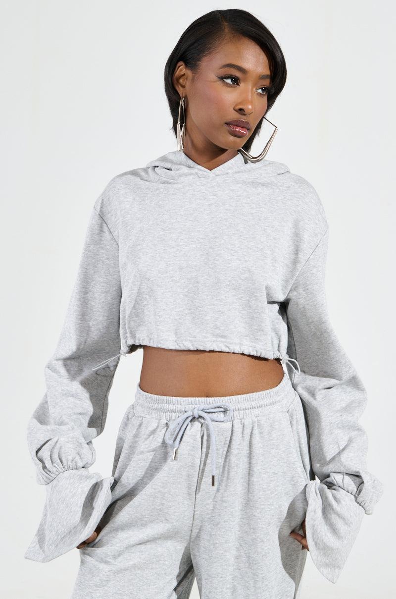 A CALM FLEX PULL OVER SWEATSHIRT IN HEATHER GREY Product Image