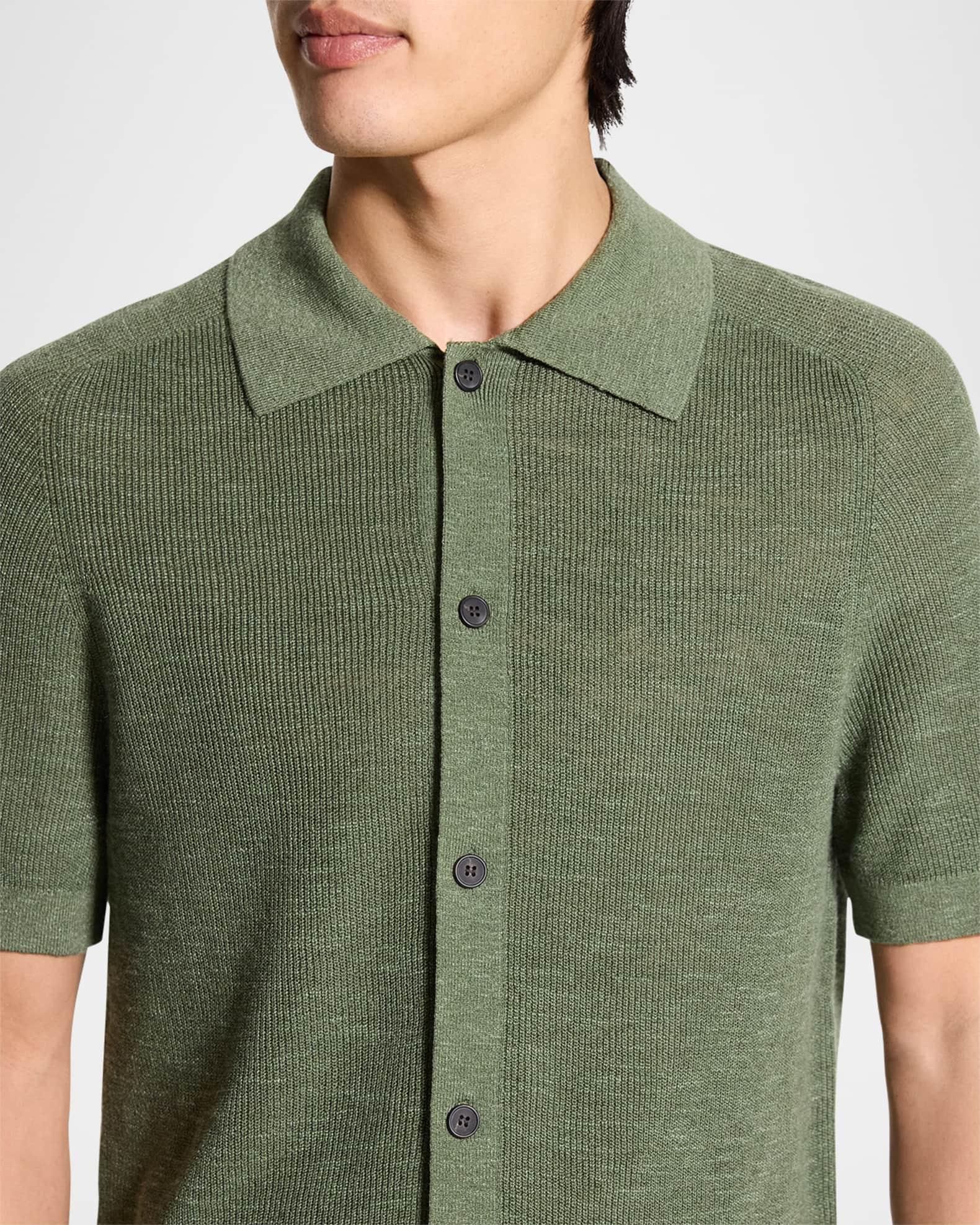 Men's Ribbed Linen-Blend Short-Sleeve Sweater Product Image