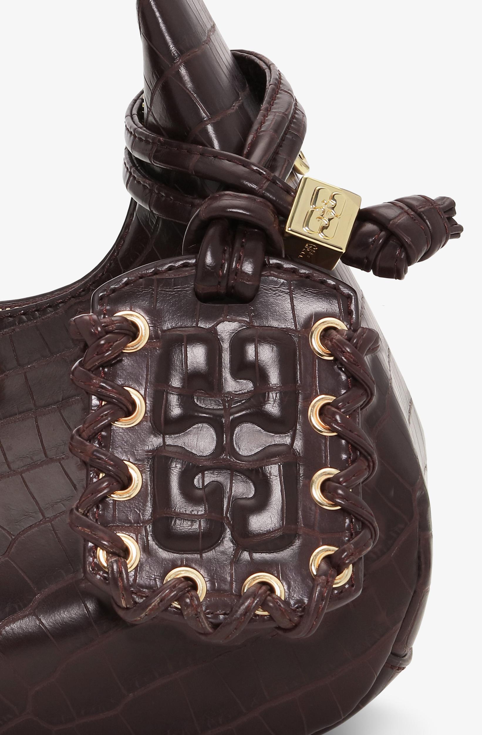 Brown Croco Mini Hobo Bag Product Image