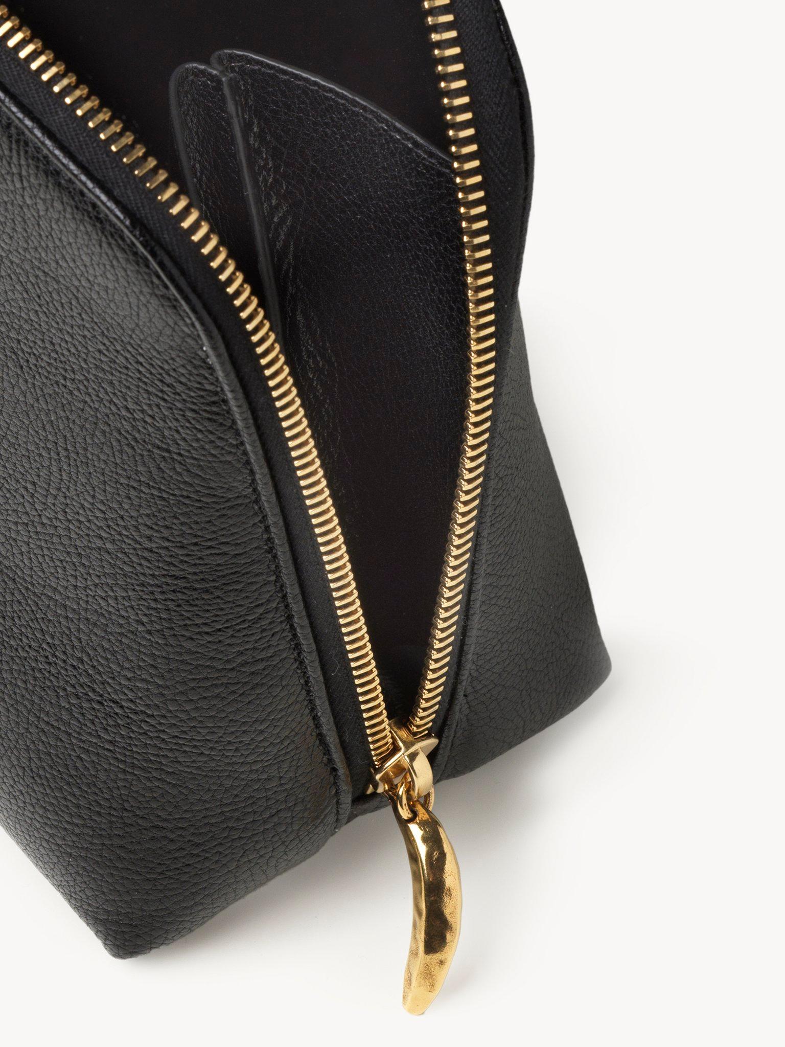 Large Banana cosmetic pouch in grained leather Product Image