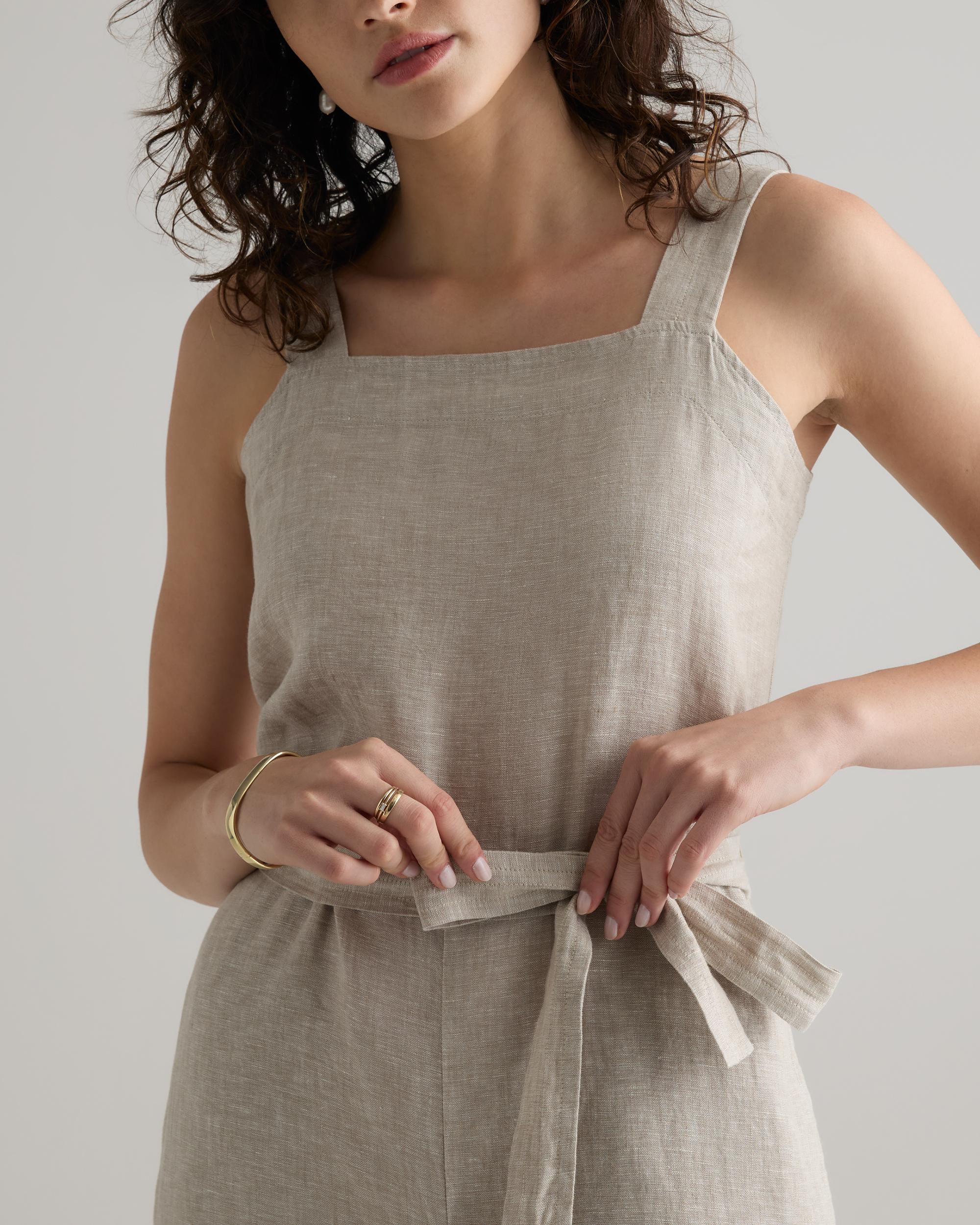 Quince | Women's 100% European Linen Square Neck Jumpsuit Product Image