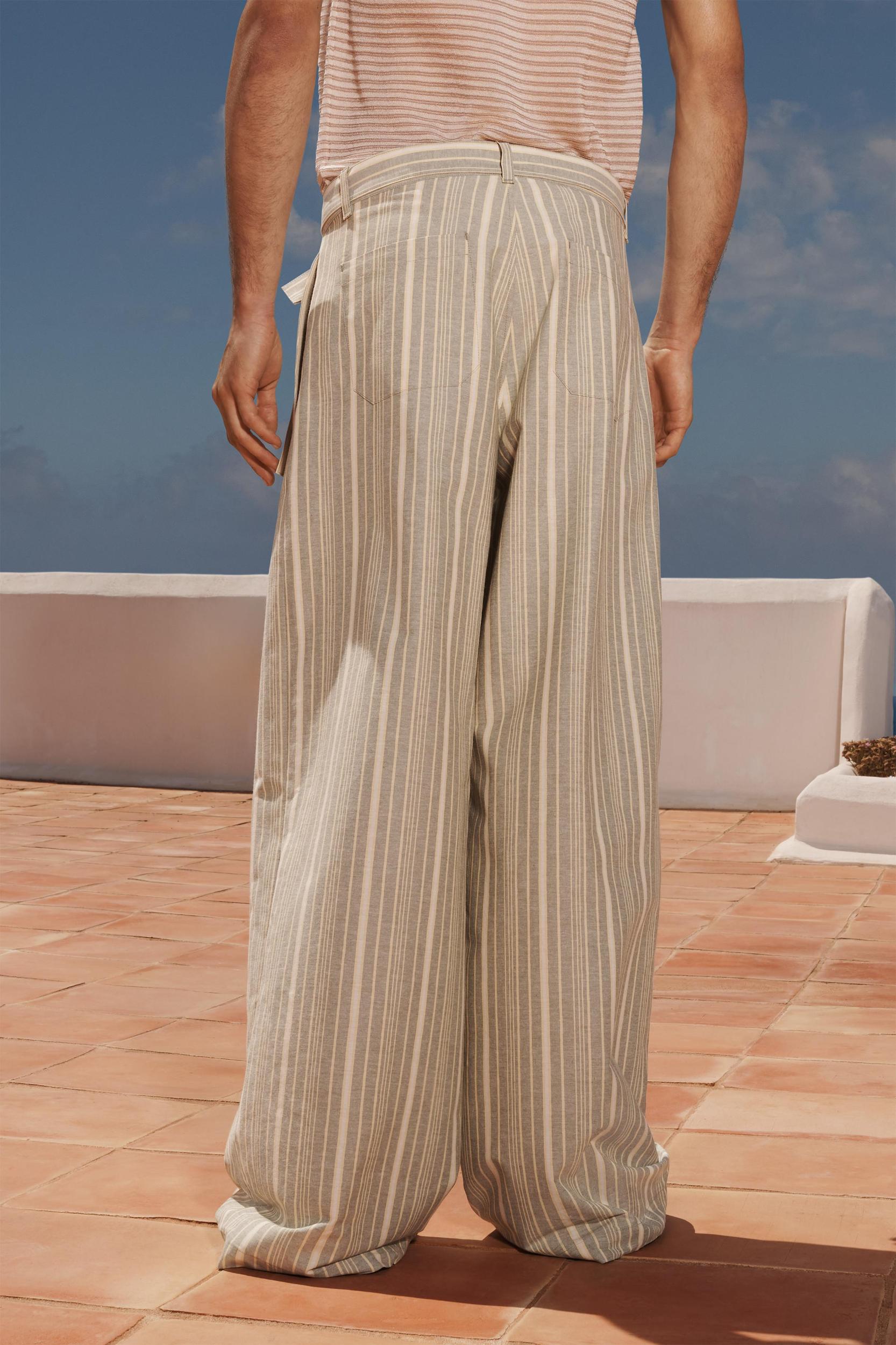 LIMITED EDITION STRIPED WIDE FIT PANTS Product Image