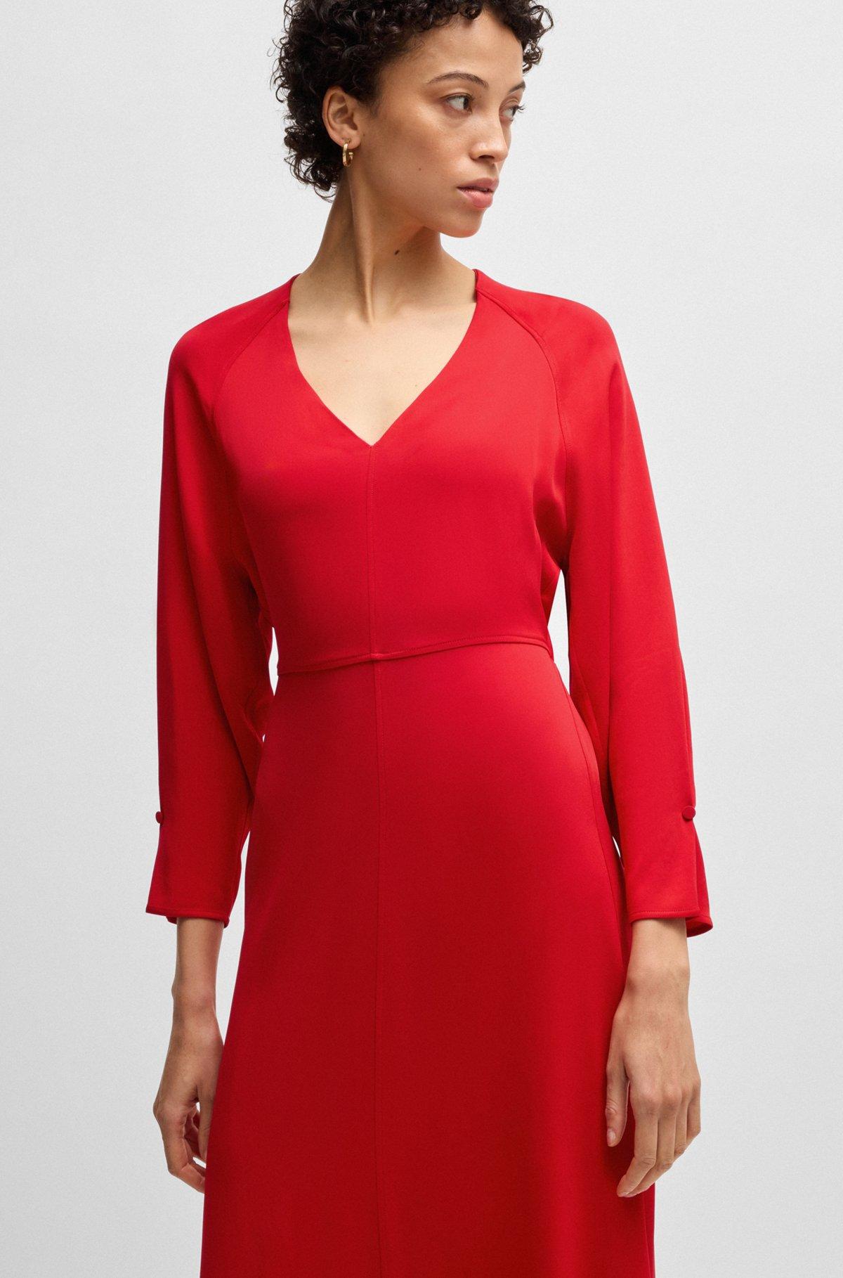 V-neck dress with button cuffs Product Image