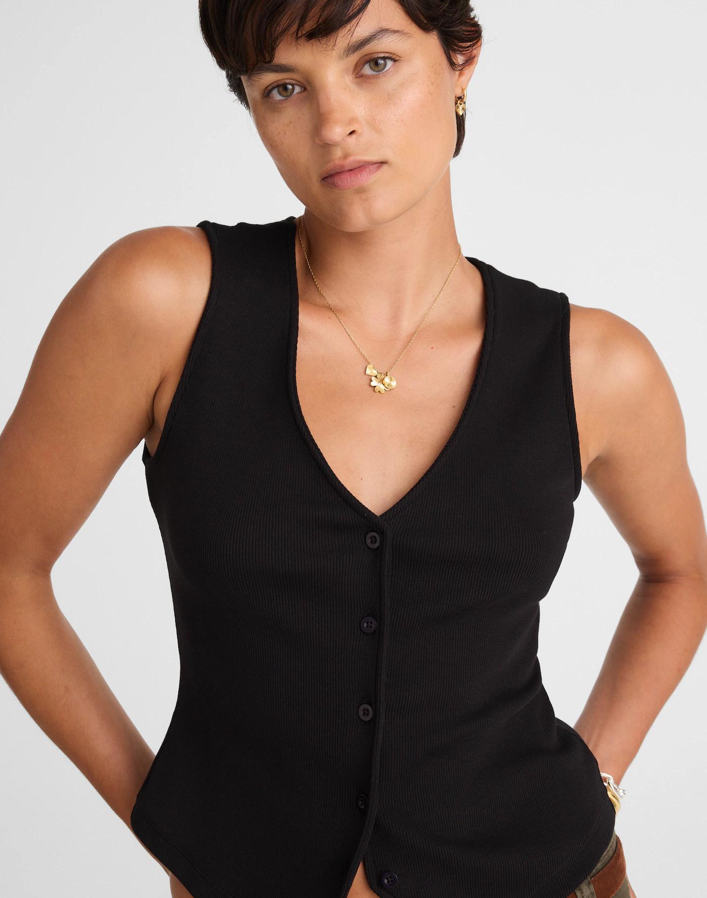 Ribbed V-Neck Vest Product Image
