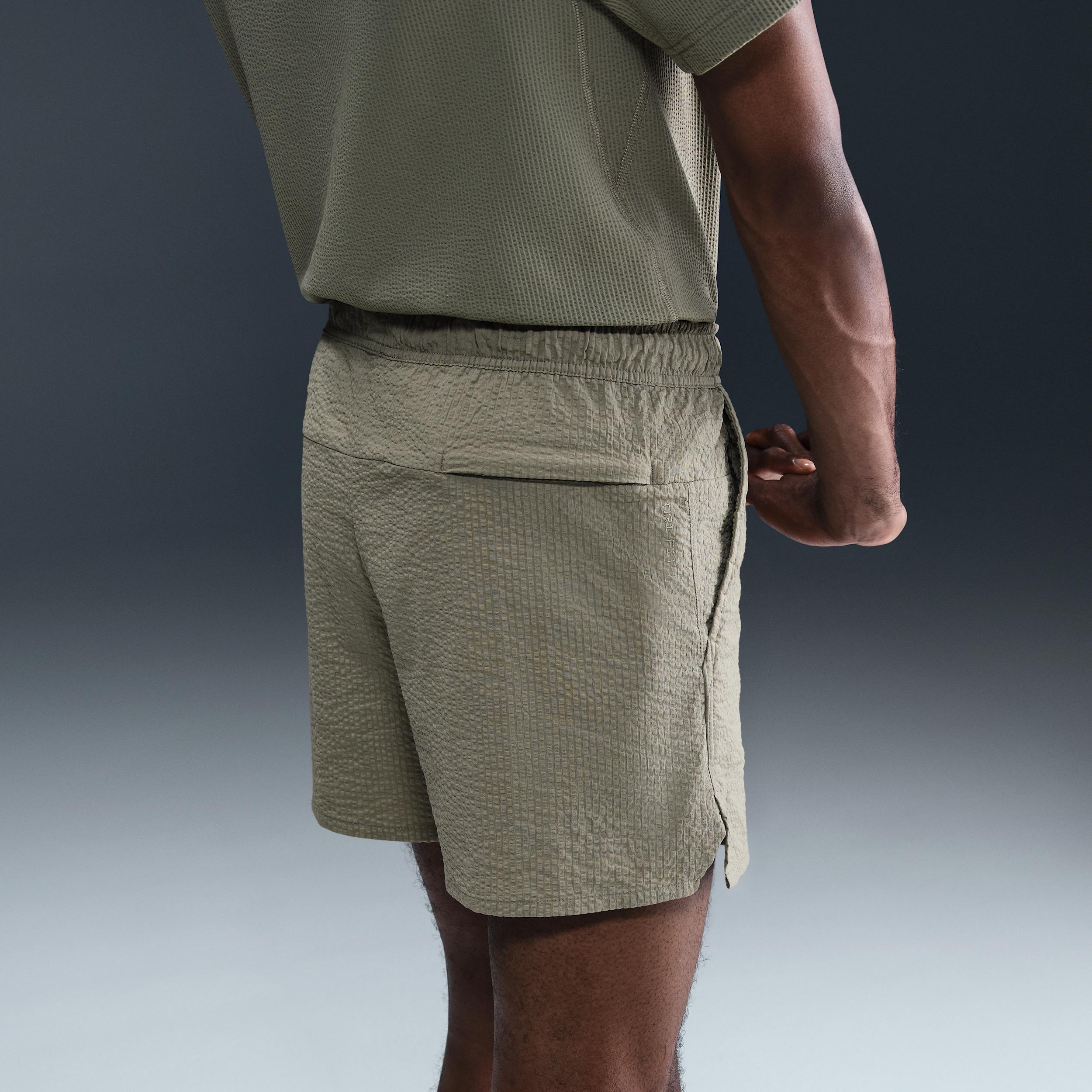 Nike Mens Unlimited Dri-FIT 5 Unlined Seersucker Versatile Shorts | HJ4091-320 Product Image