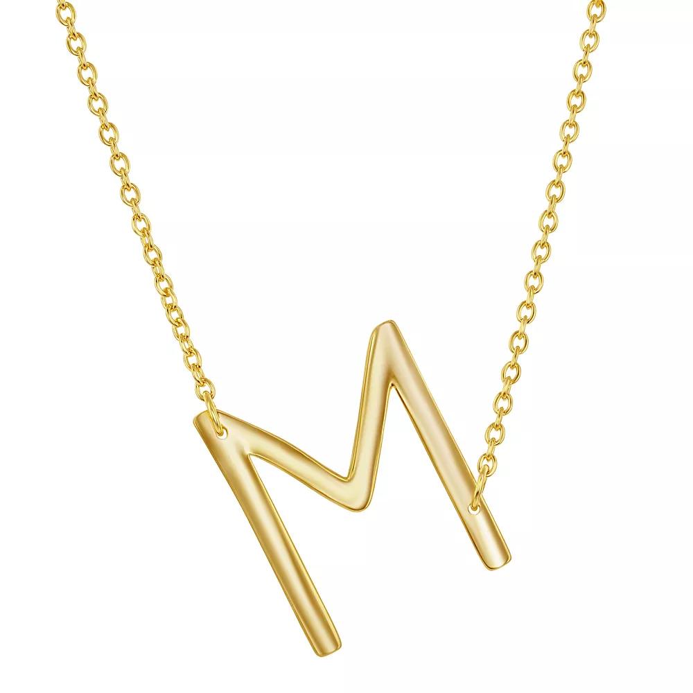 Sterling Silver Sideways Initial Necklace, Women's, Size: 16-18" ADJ, Gold Tone M Product Image