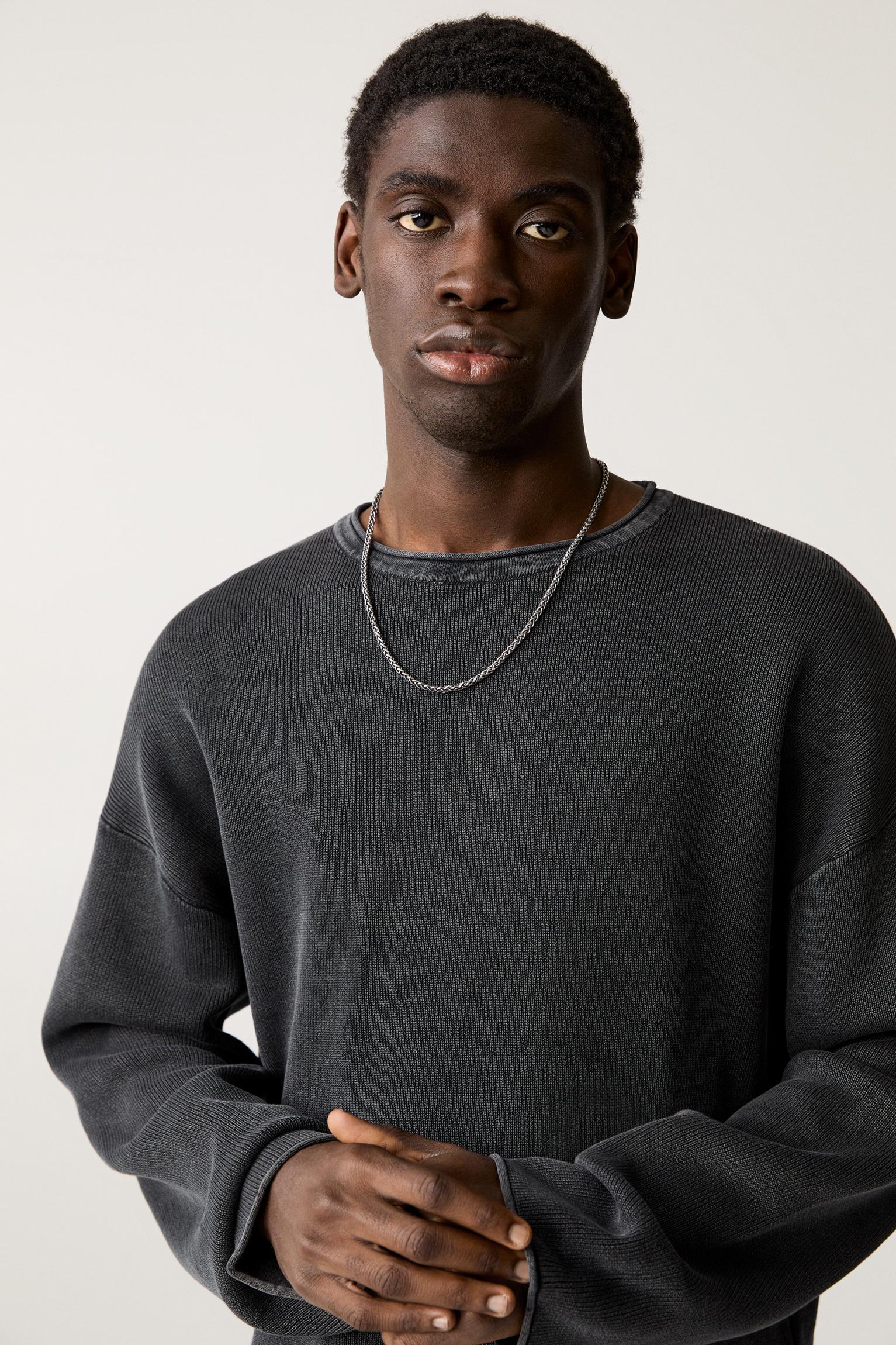 Faded raw edge sweater Product Image