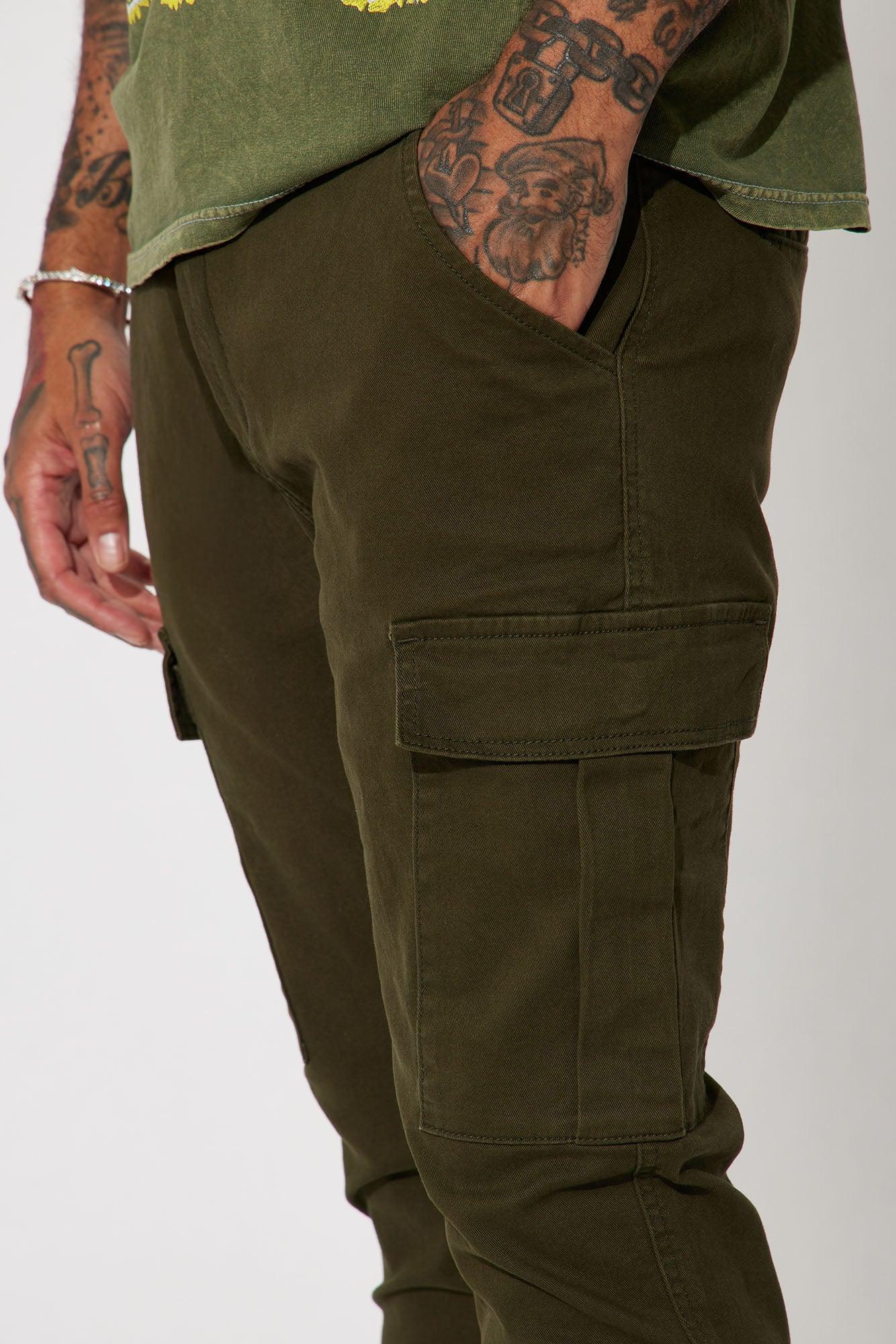 Kyle Slim Cargo Pants - Olive Product Image