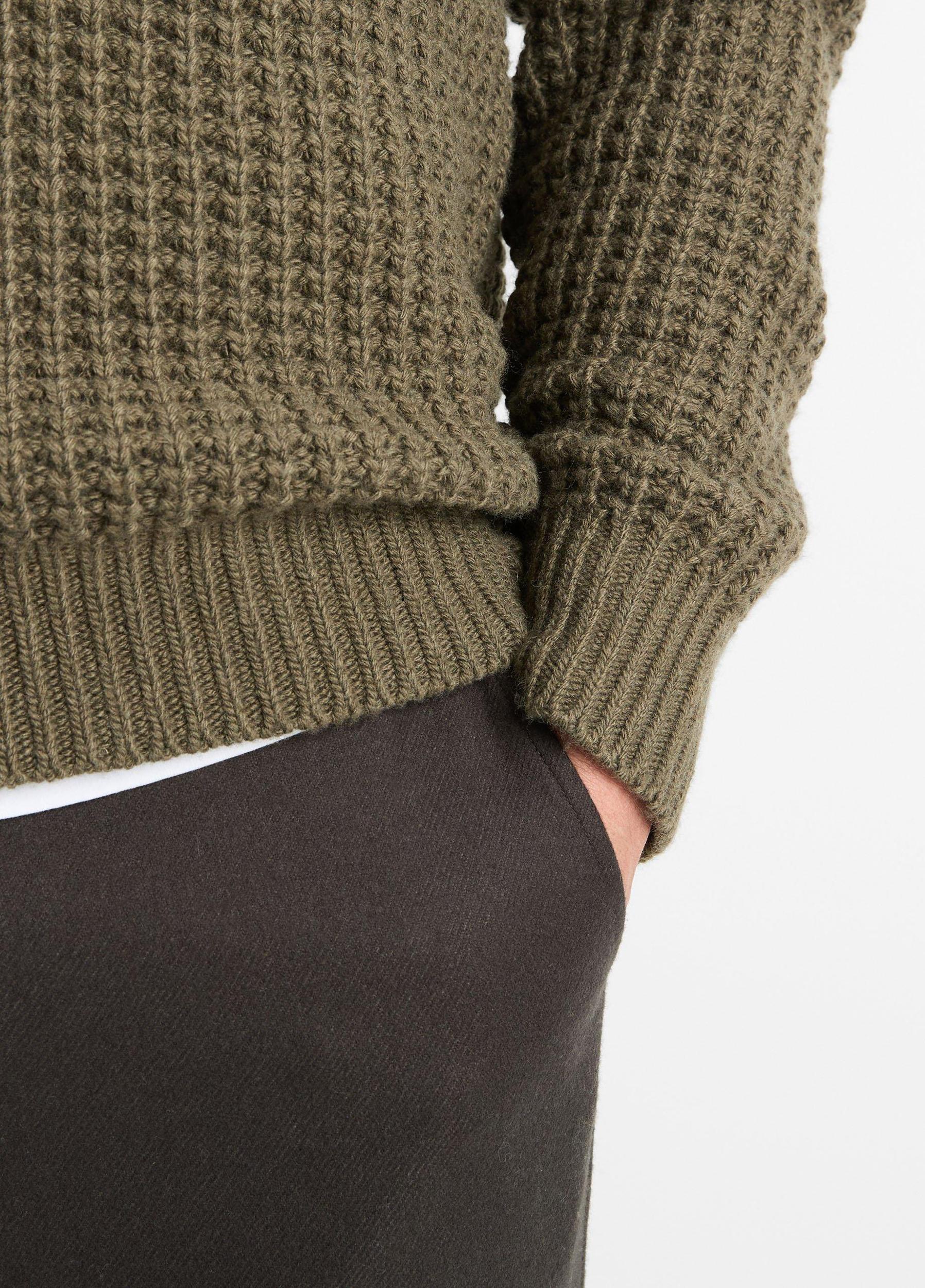 Mens Macro-waffle Crew Neck Sweater Vince Product Image