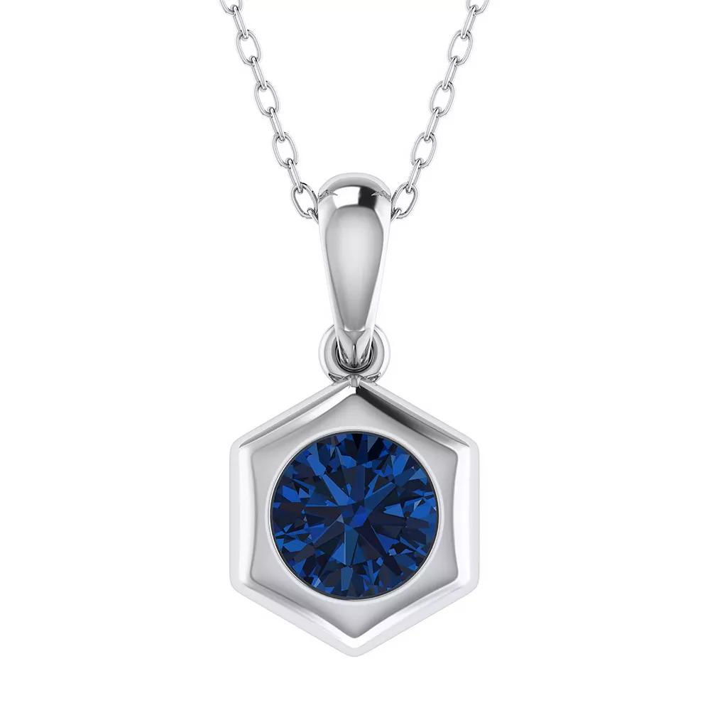 14k White Gold 1/2 Carat T.W. Blue Diamond Solitaire Pendant Necklace, Women's, Size: 18" Product Image