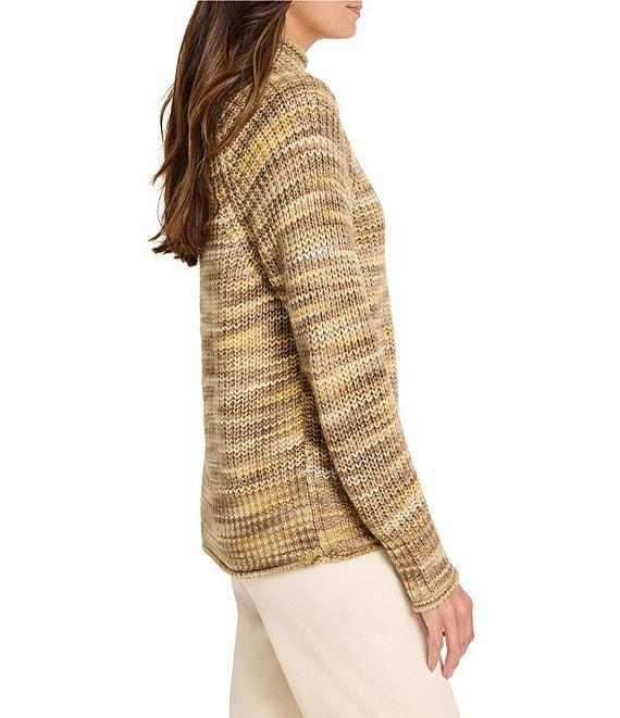 NIC + ZOE Party Mix Shaker Rib Stitch Knit Turtleneck Long Sleeve Sweater Product Image