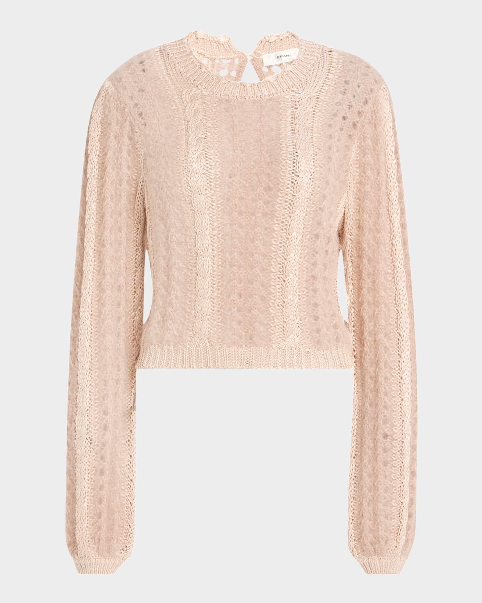 Femme Cable Mix Crewneck Sweater  Product Image