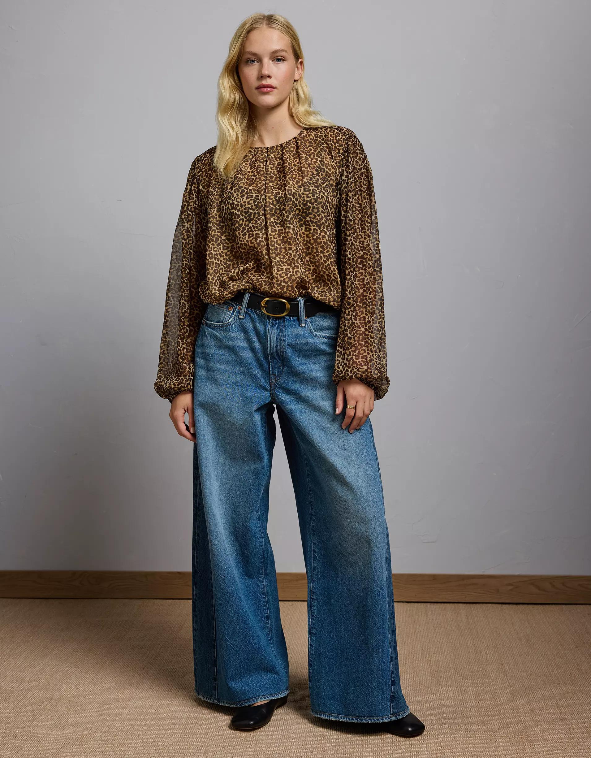 AE77 Premium Silk Bubble Blouse Product Image